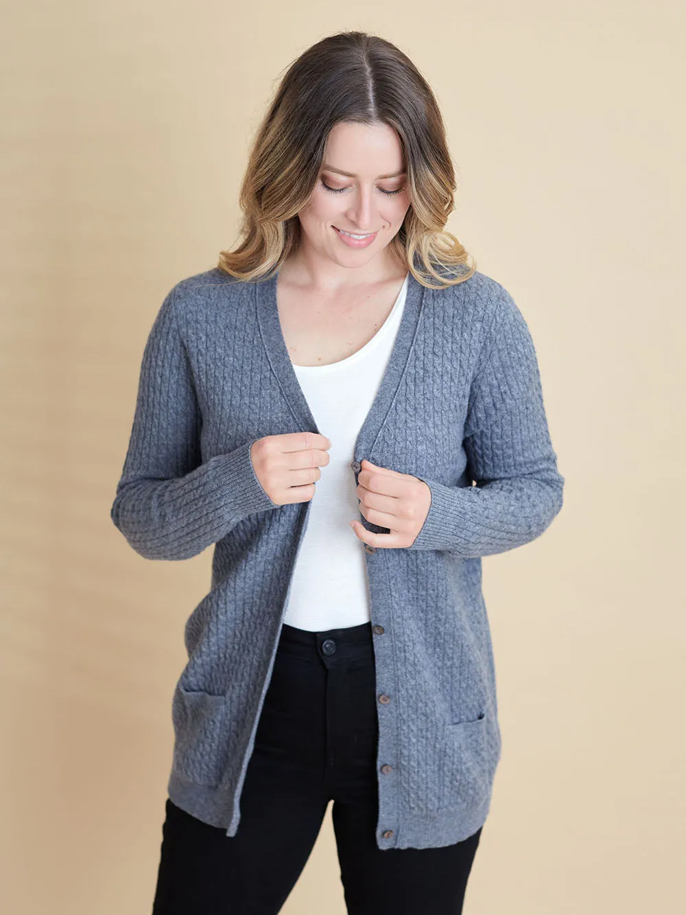 100% Mongolian Cashmere Patten Cardigan