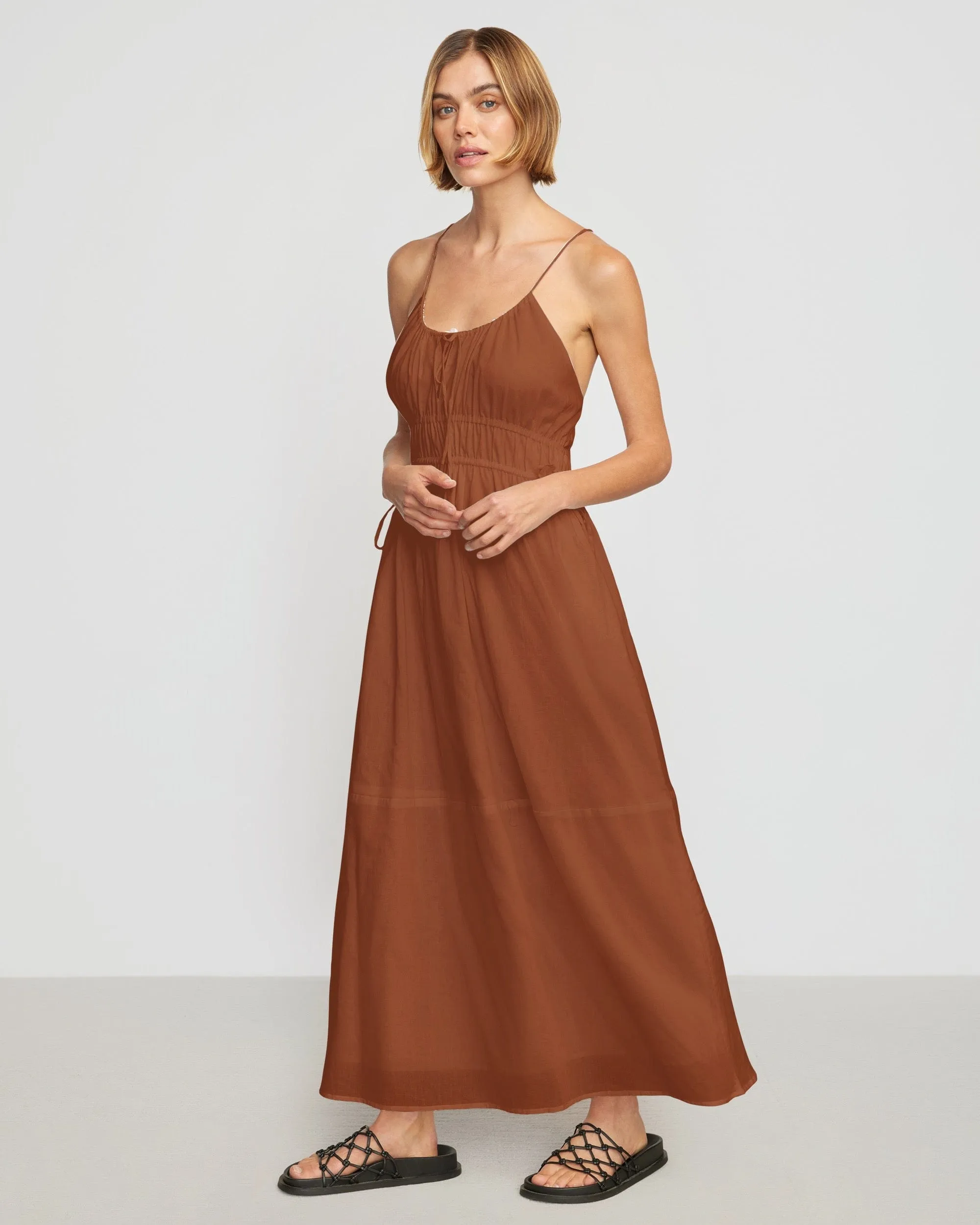 Alessandra Sculpted Cinched-Waist Dress