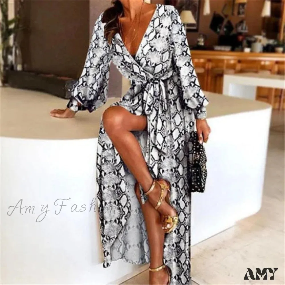 Amy Fashion - Sexy Elegant V-neck Long Maxi Dresses