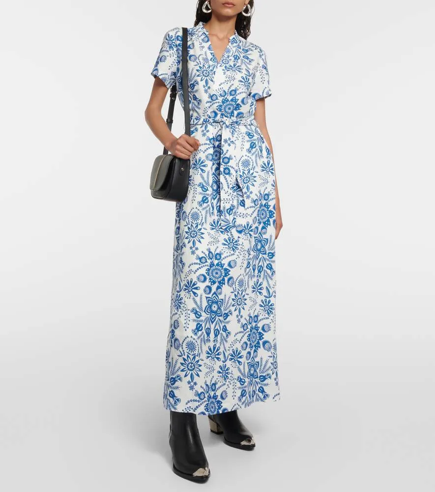 Annelie Linen Blend Floral Maxi Dress A., Multicolor