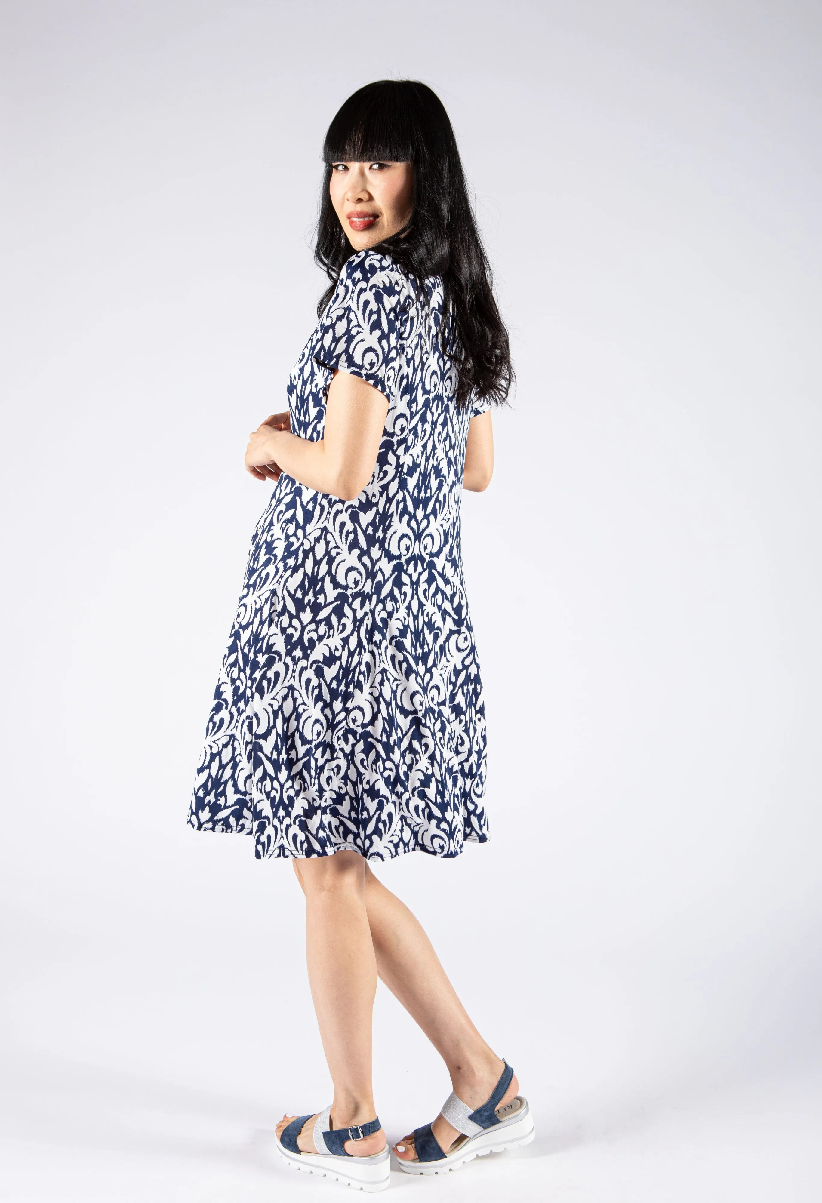 Antique Pattern Short Dress