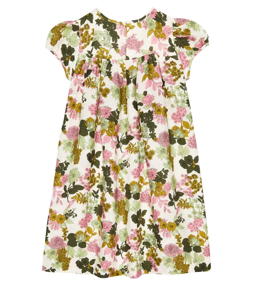 Arletty Linen Cotton Dress with Bonpoint Floral Print, Multicolor