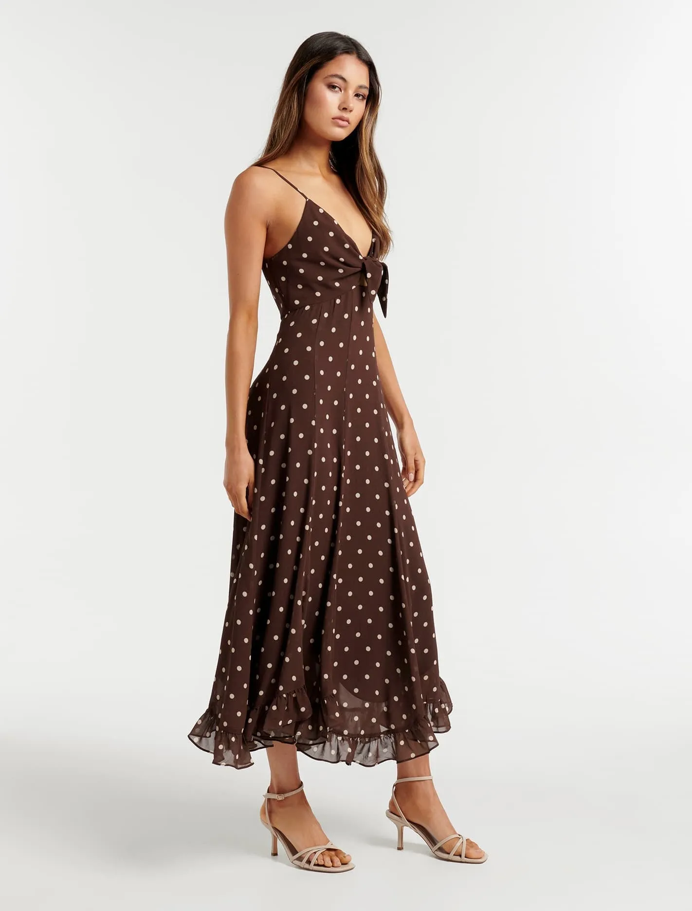 Belle Tie Front Midi Dress