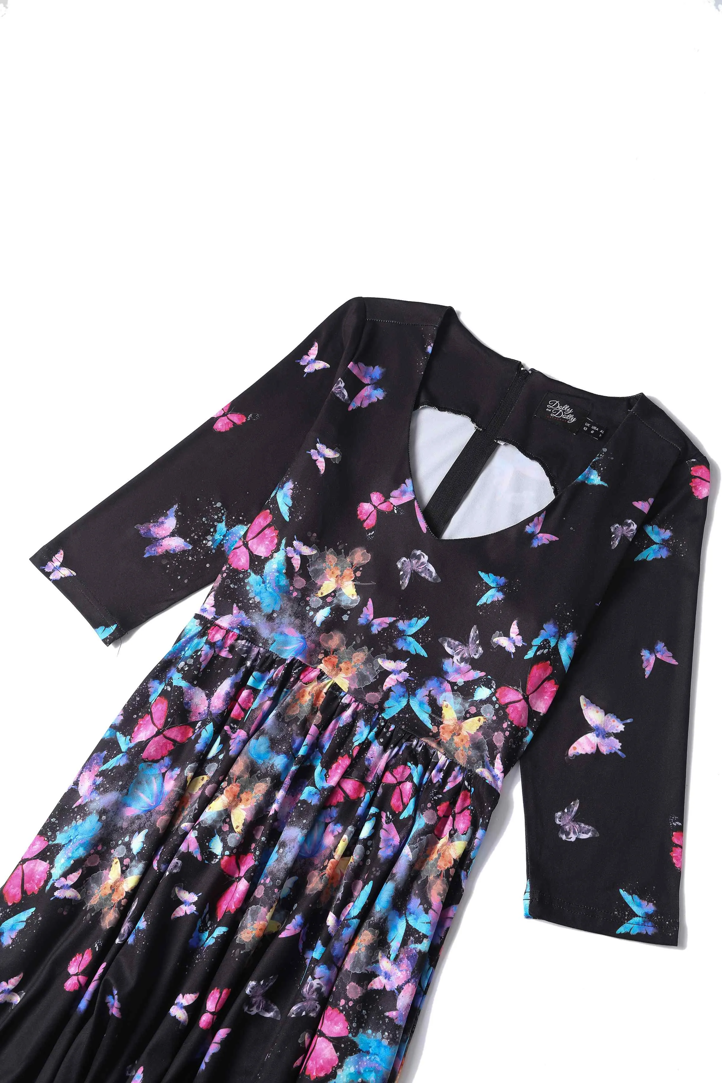 Billie Black Butterfly Long Sleeved Dress