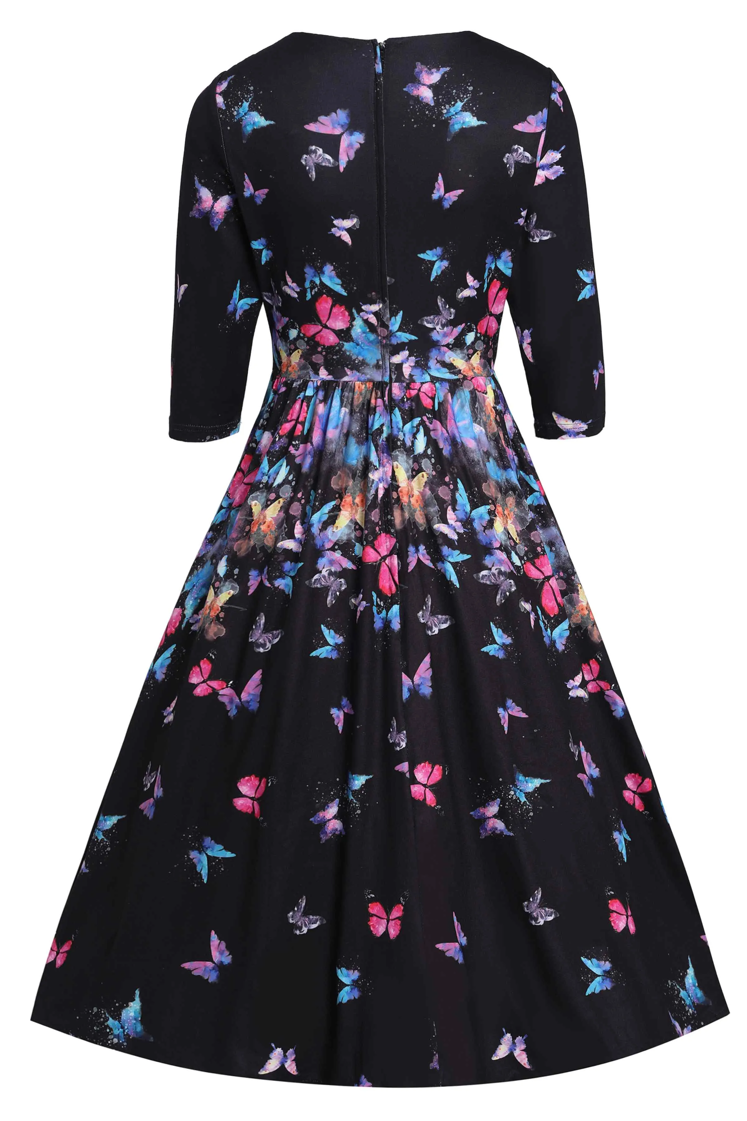 Billie Black Butterfly Long Sleeved Dress