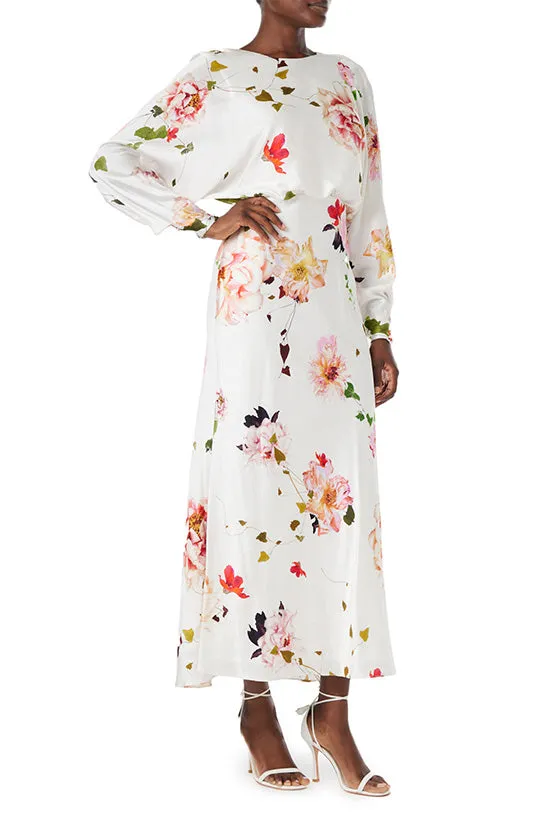 Blouson Long Sleeve Floral Dress