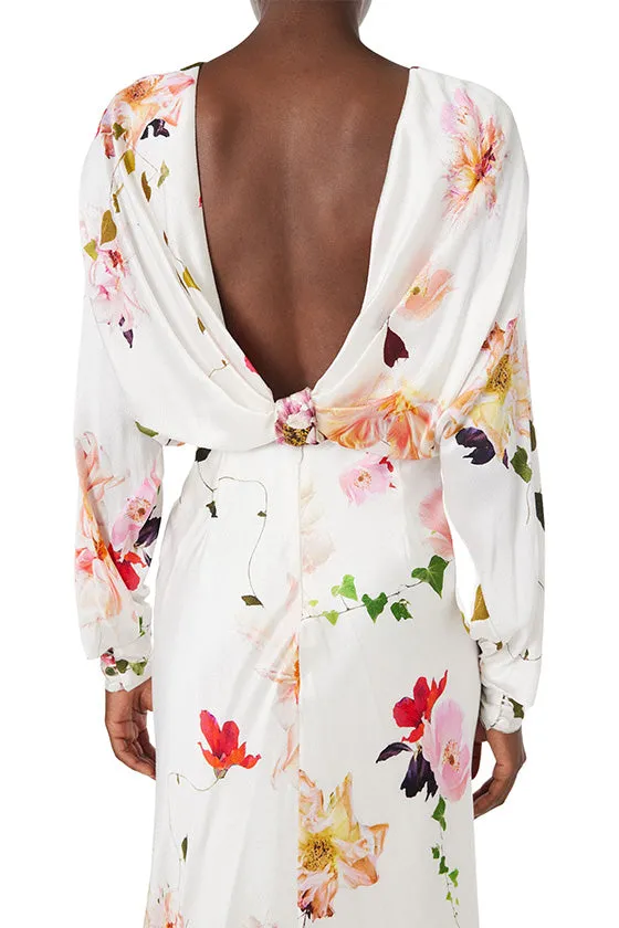 Blouson Long Sleeve Floral Dress