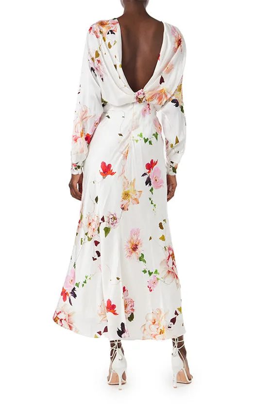 Blouson Long Sleeve Floral Dress