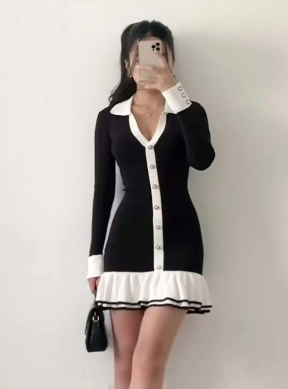 Bodycone Ruffle Knitted Dress