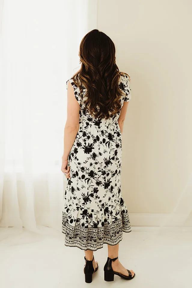 Border Print Midi