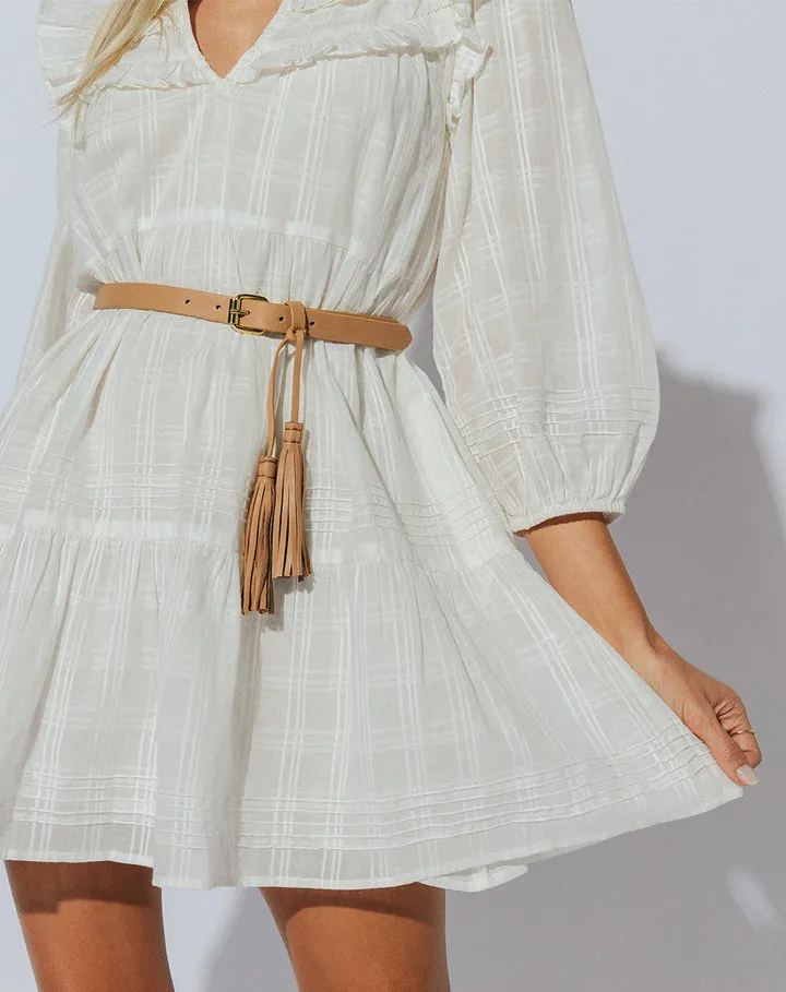 Camel Tassel Leather Belt