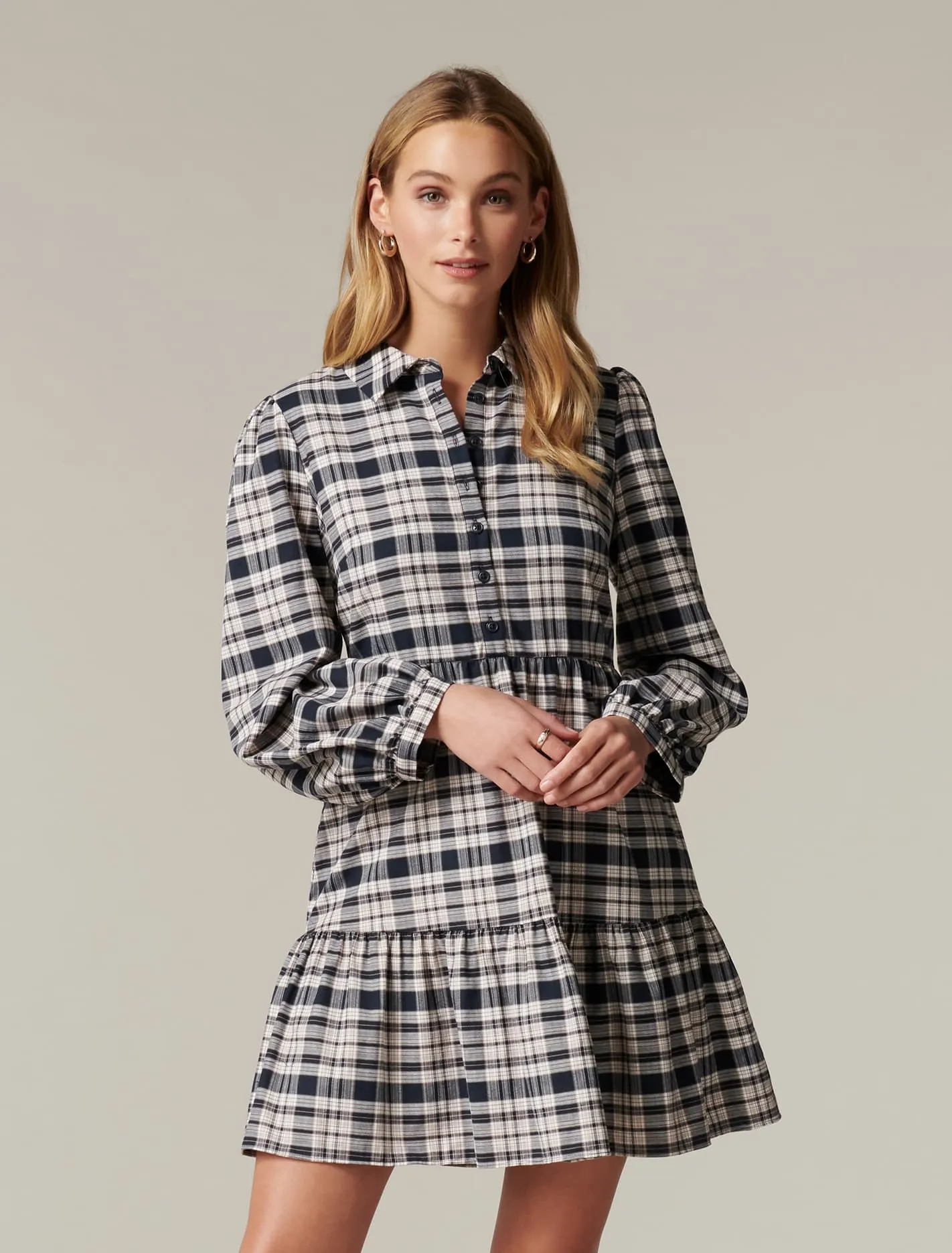 Cindy Collared Smock Dress