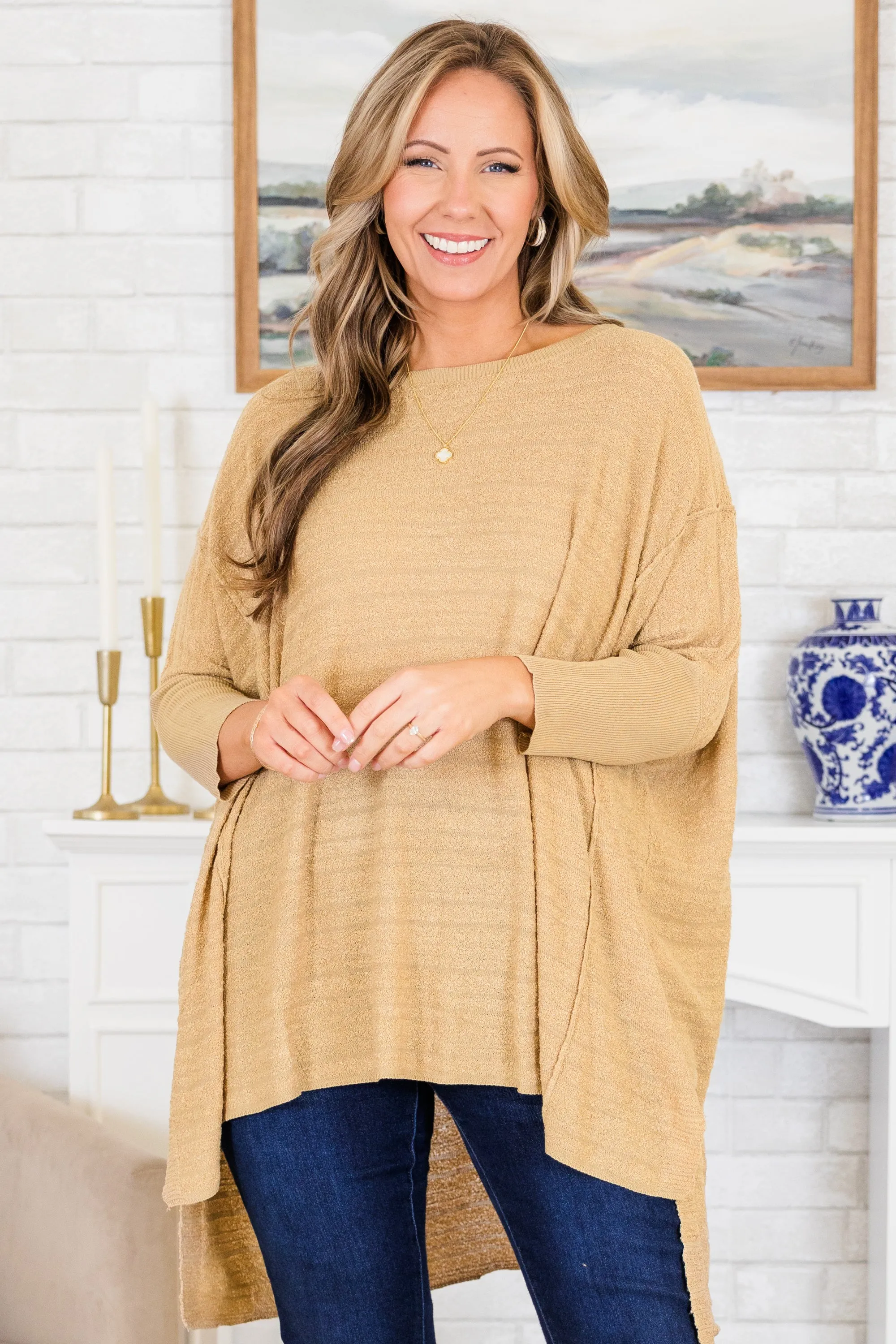 Cozy Cues Top, Taupe