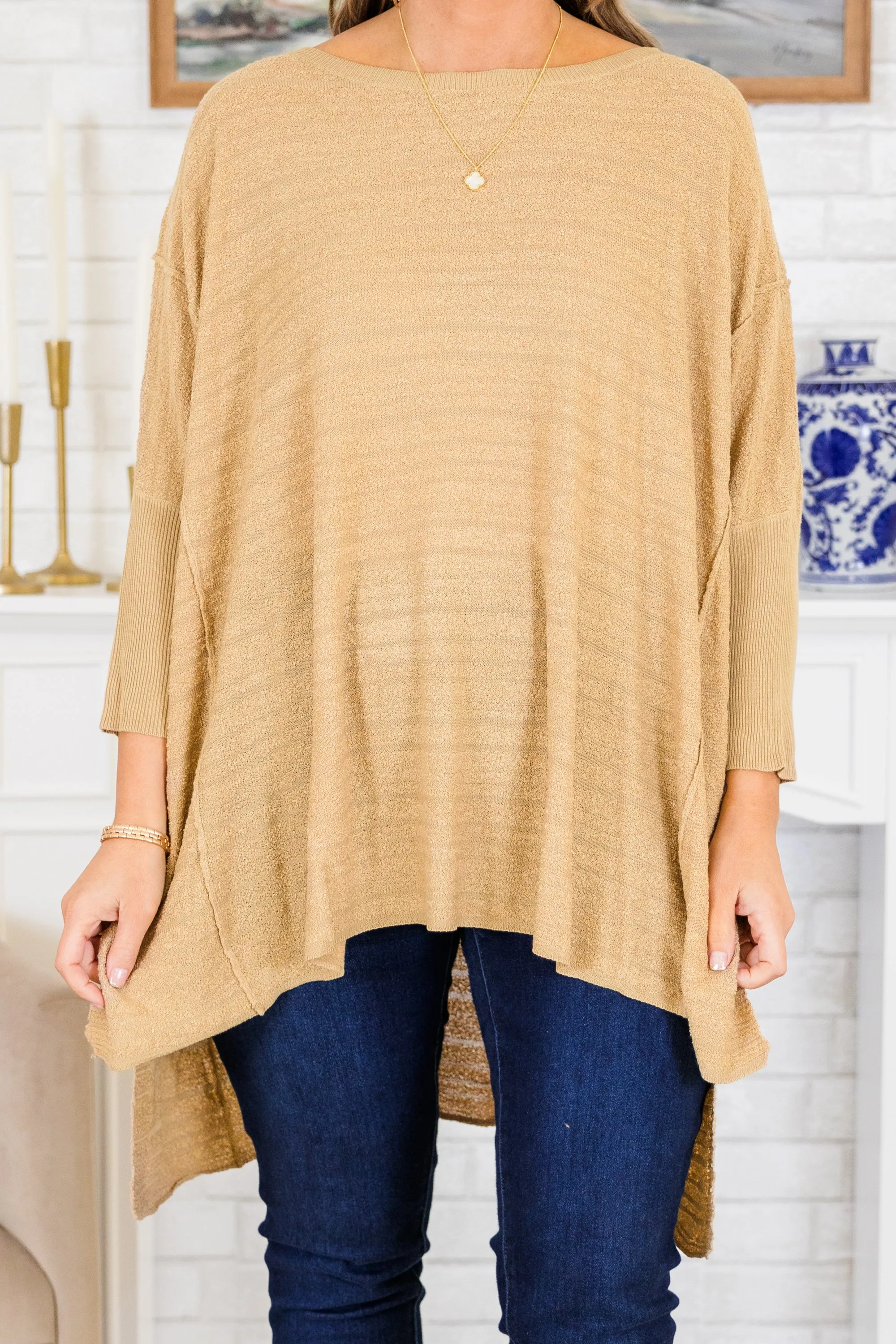 Cozy Cues Top, Taupe