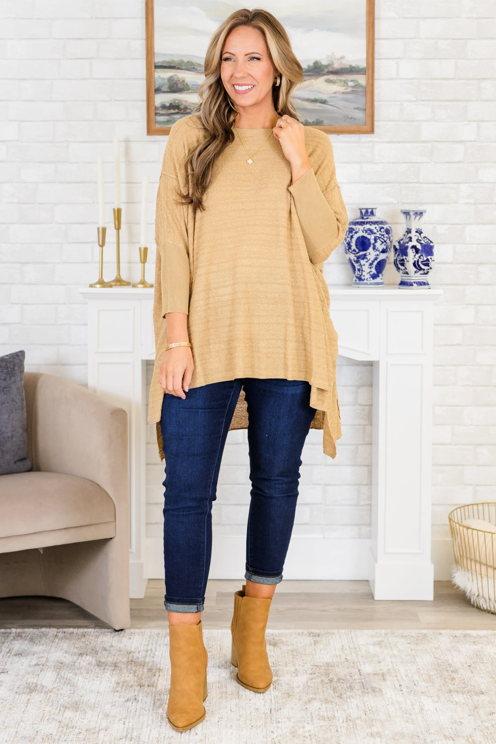 Cozy Cues Top, Taupe