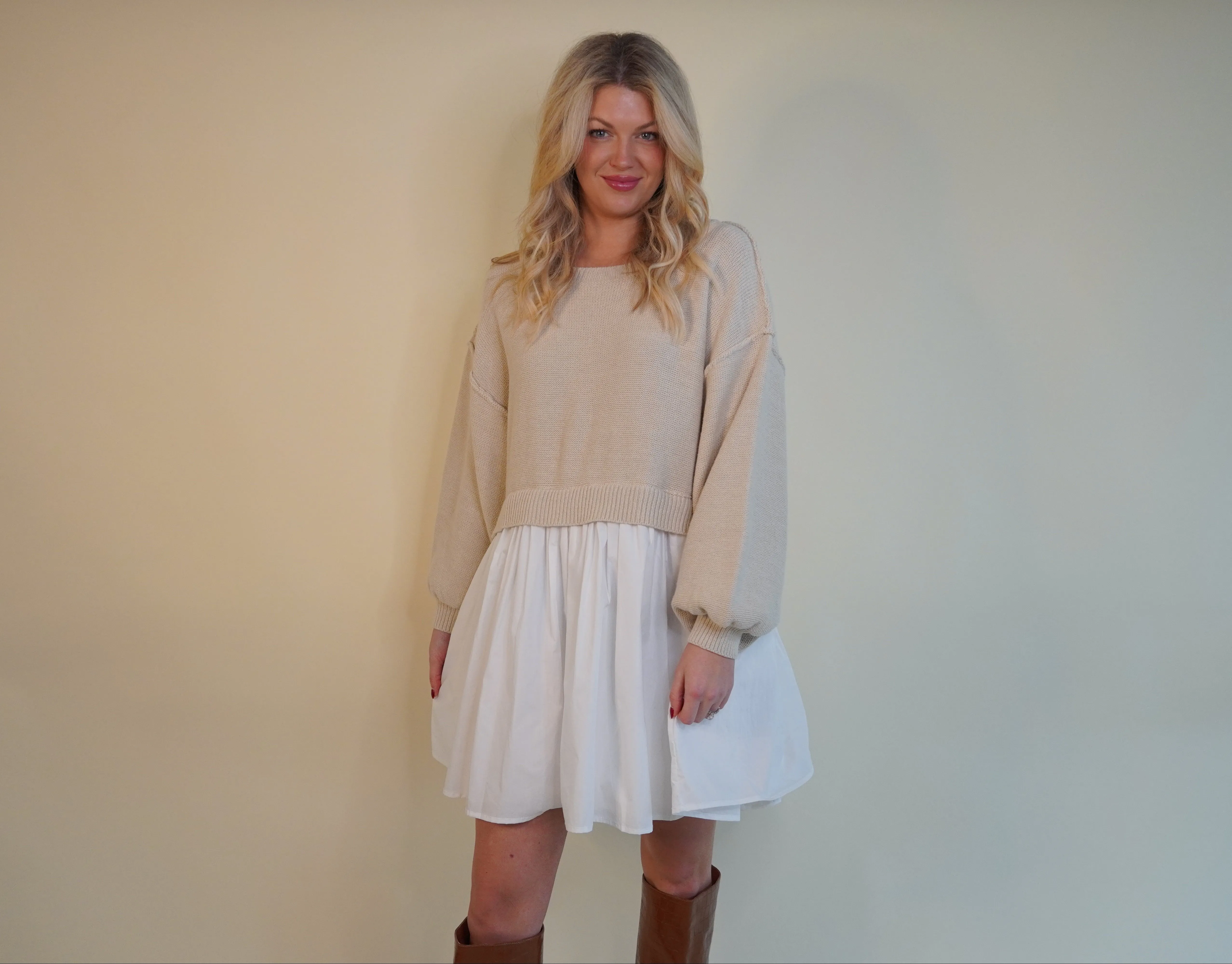 Effortless Two-in-One Sweater Dress