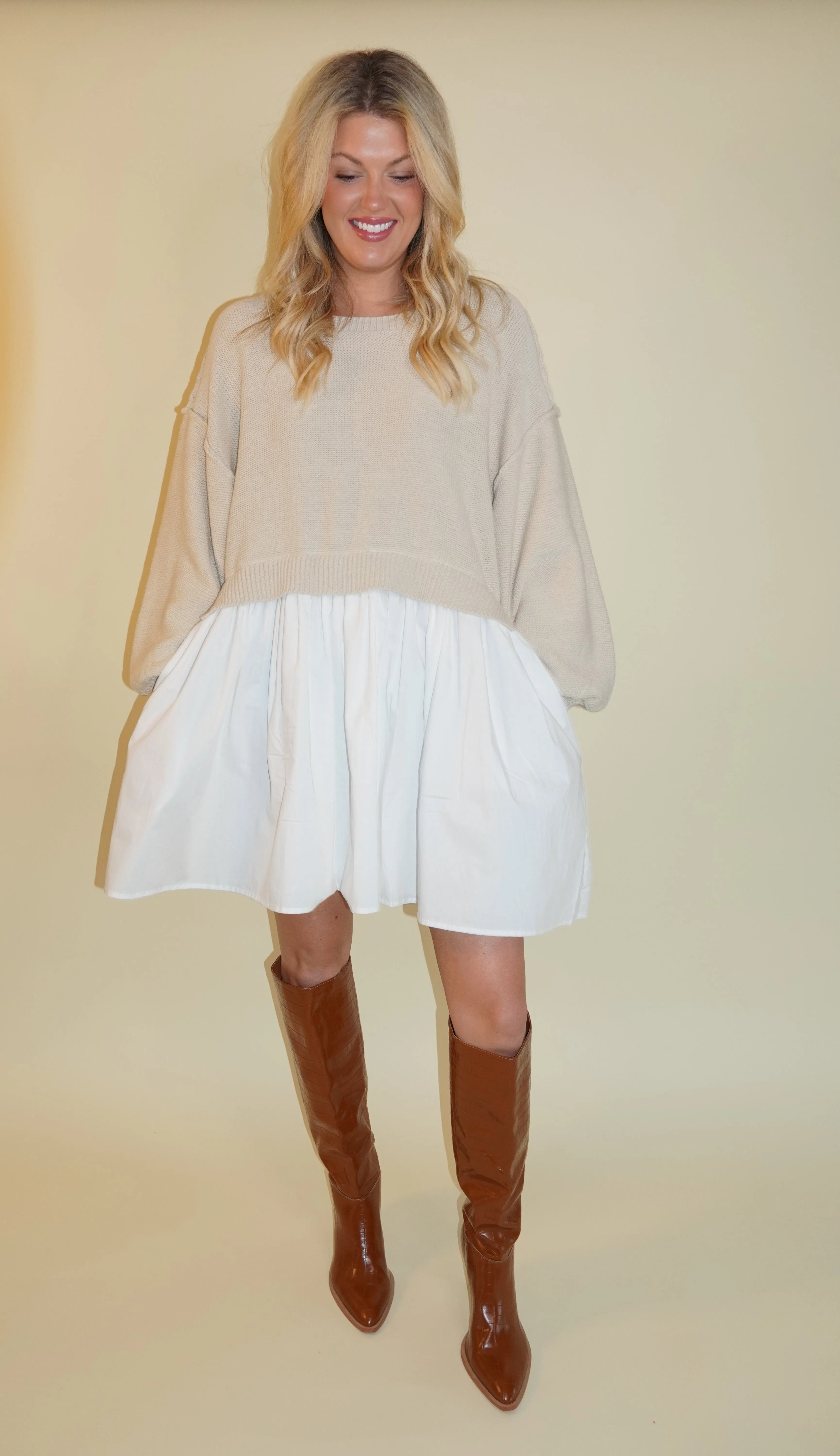 Effortless Two-in-One Sweater Dress