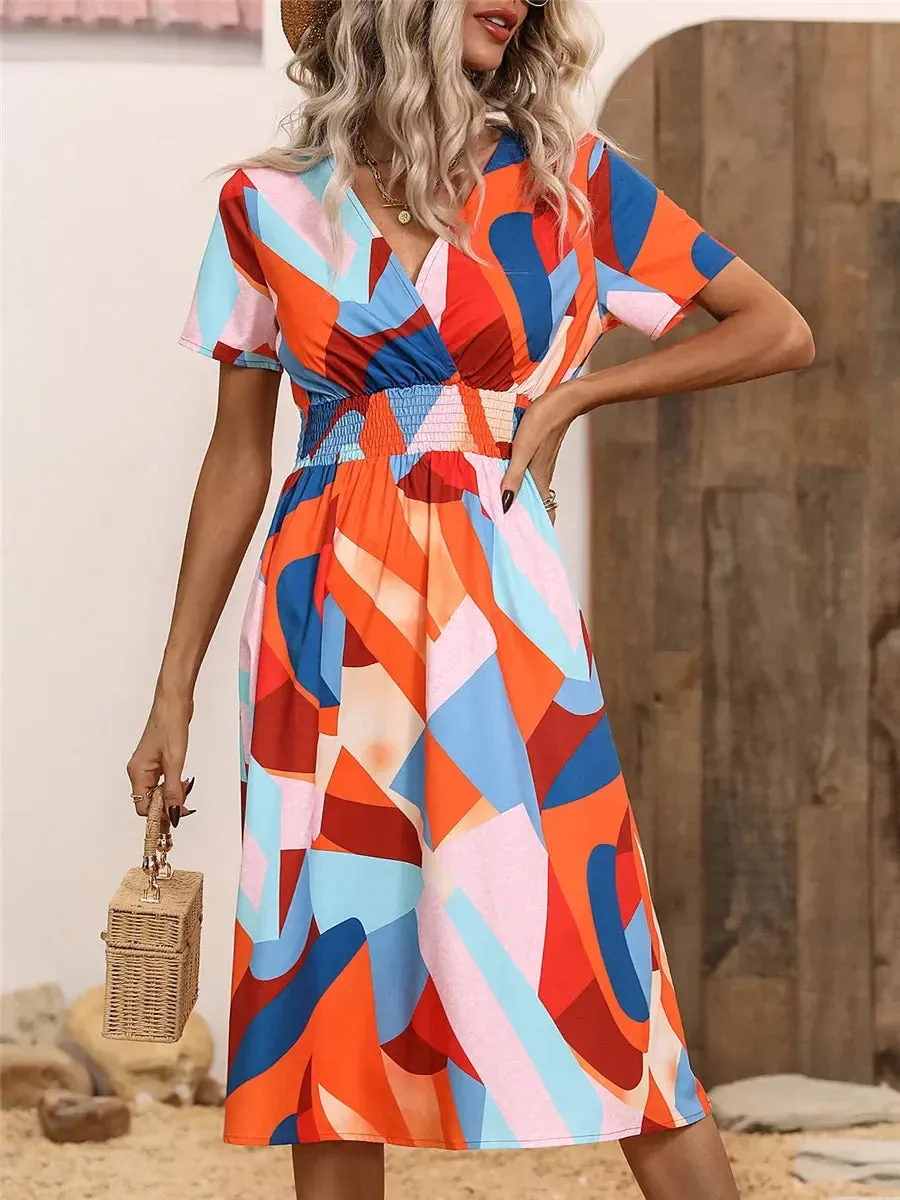 Fashionable Floral Sleeveless Chic Summer Long Women's Midi Dress