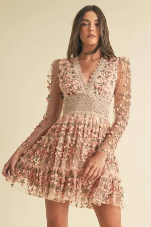 Floral Lace Mini Dress