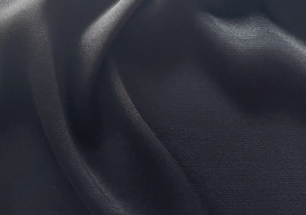 Fluid Chic Onyx Black Rayon Viscose Satin