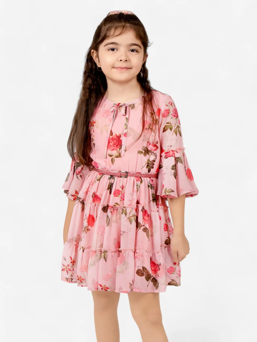 Girls Georgette Flared Dress