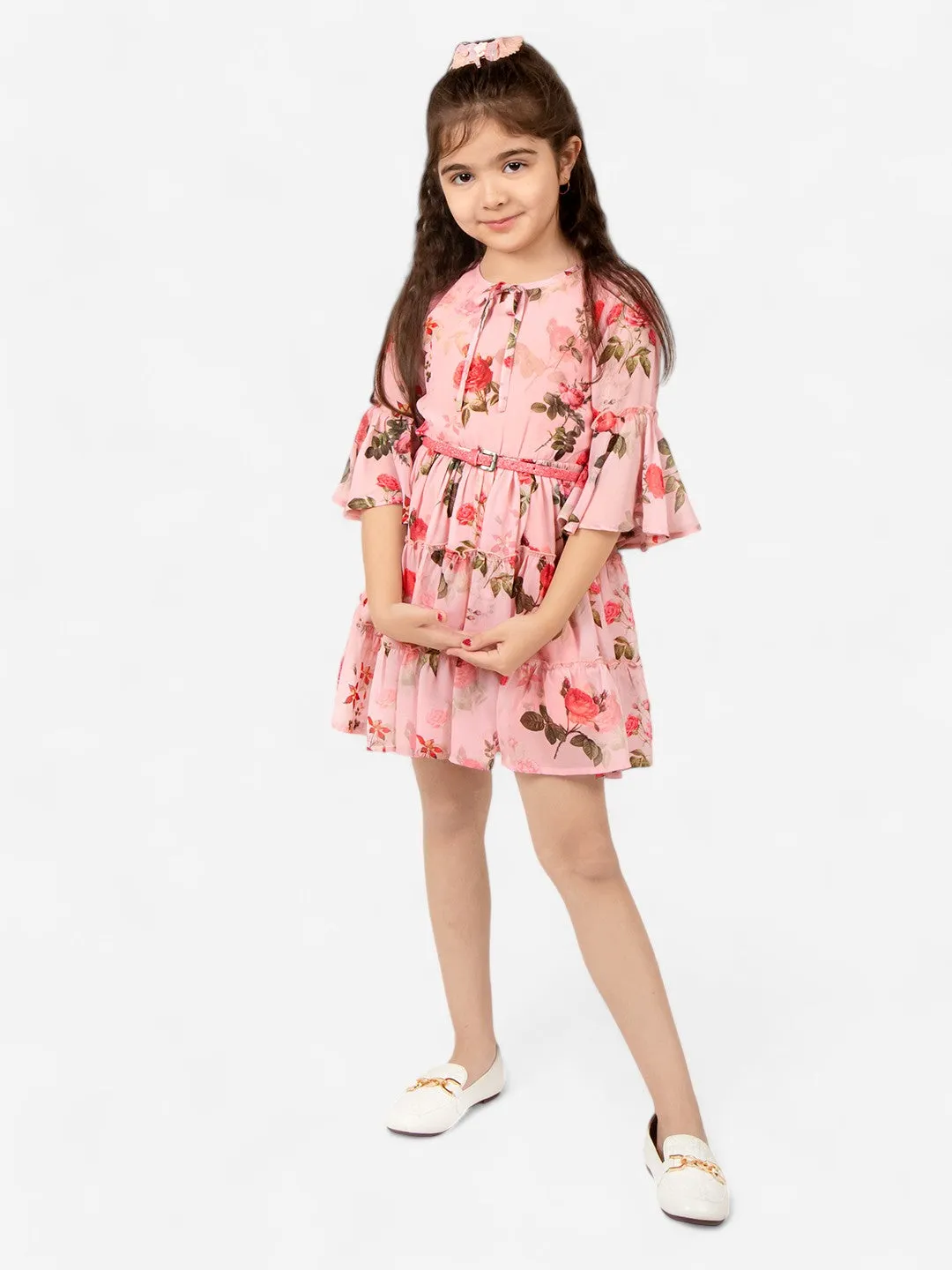 Girls Georgette Flared Dress