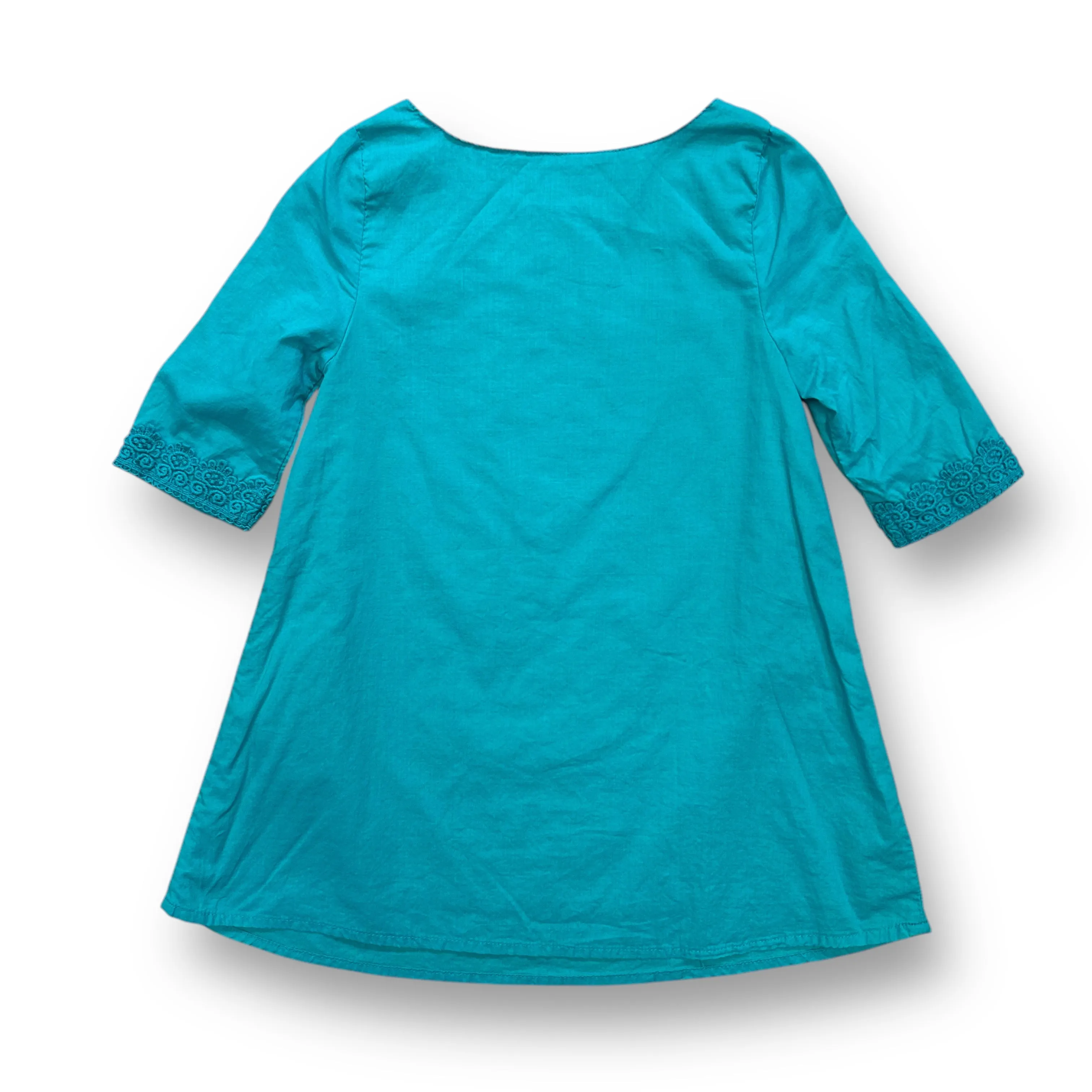 Girls OshKosh Size 3T Aqua Green 100% Cotton Lightweight Dress