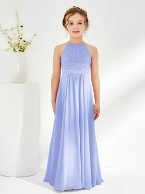 Halter Chiffon Junior Bridesmaid Dresses Lavender