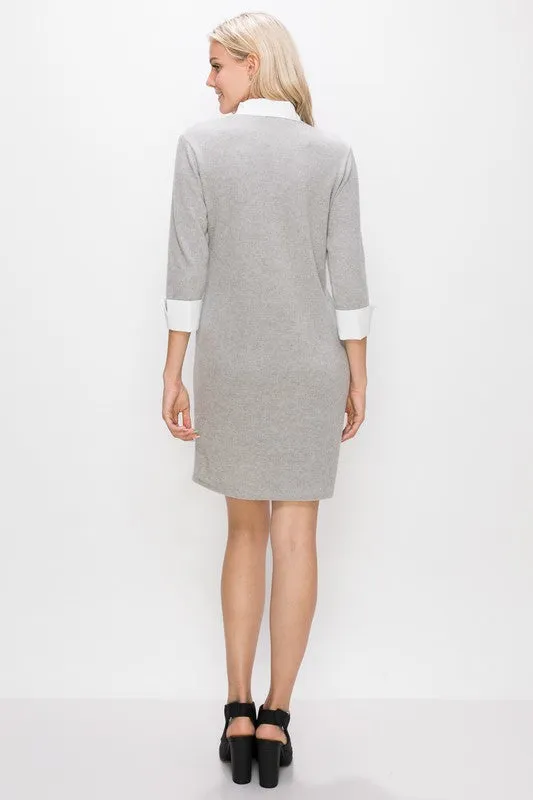 Heather Grey Cozy Rib 2 Fer Dress