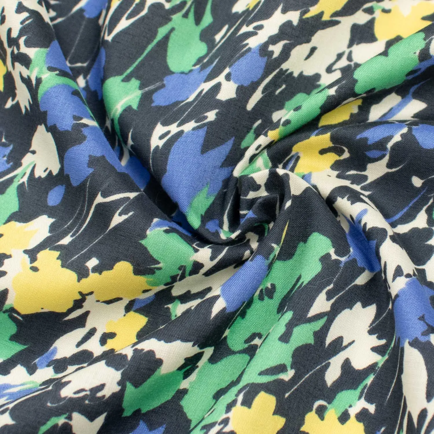 Japanese Pure Cotton Lawn Prints Design-191 Abstract Multicolour Florals on Navy