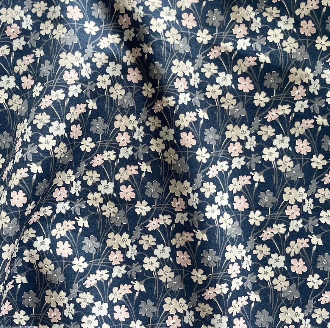 Liberty of London Buttercup Blue Cotton Poplin (Made in Italy)