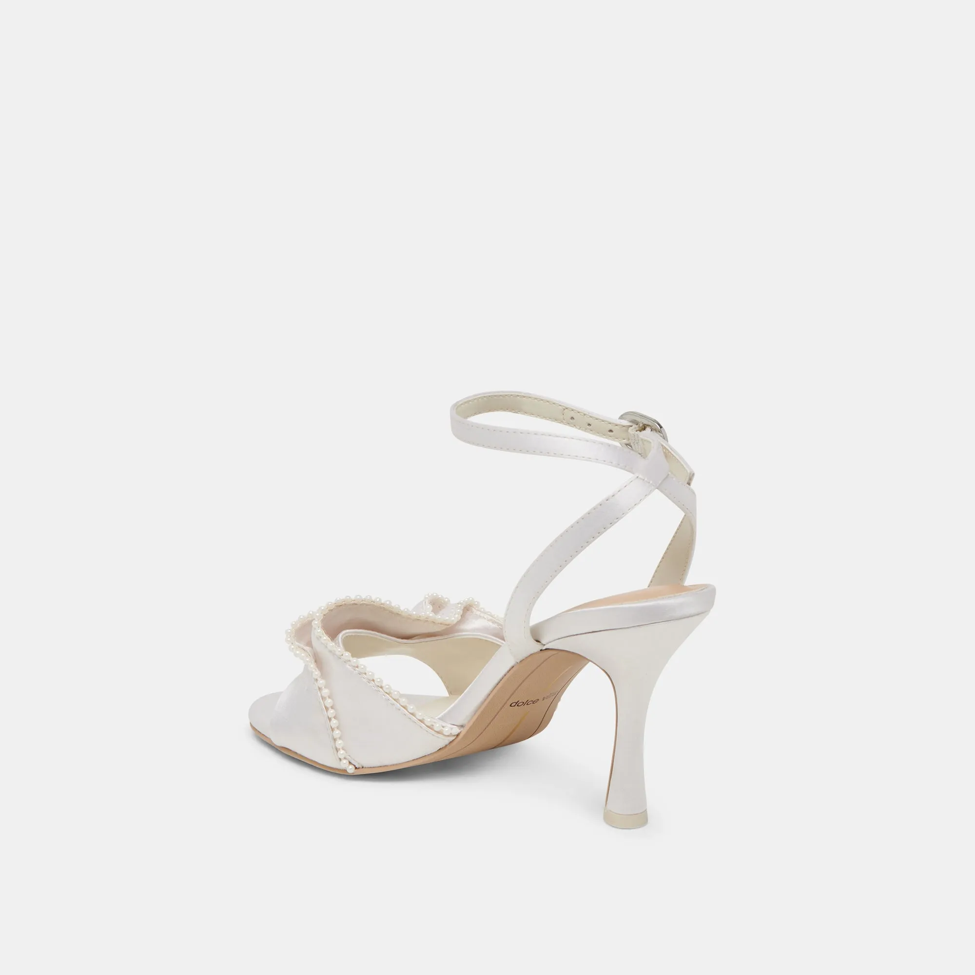 LUNETE PEARL HEELS VANILLA SATIN