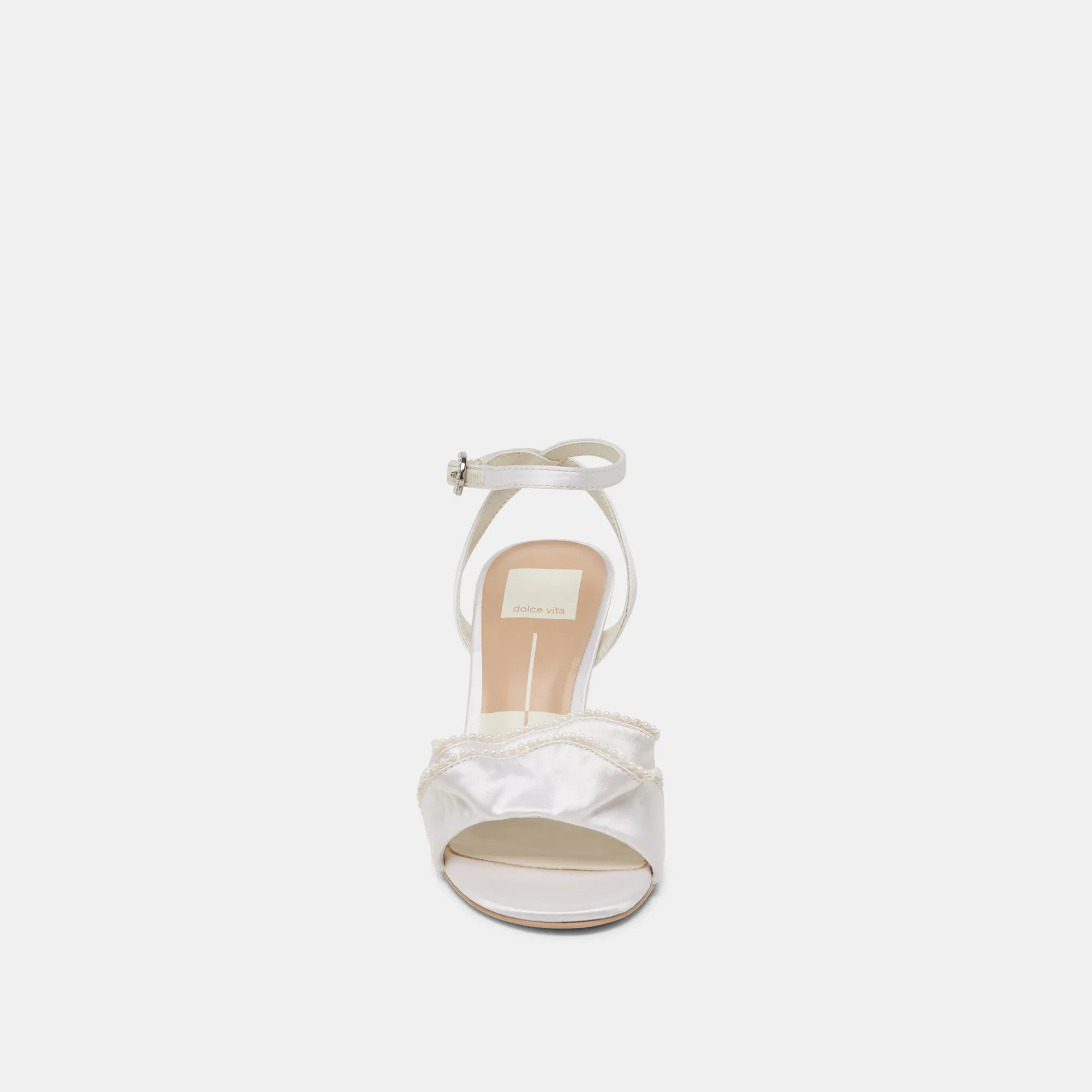 LUNETE PEARL HEELS VANILLA SATIN