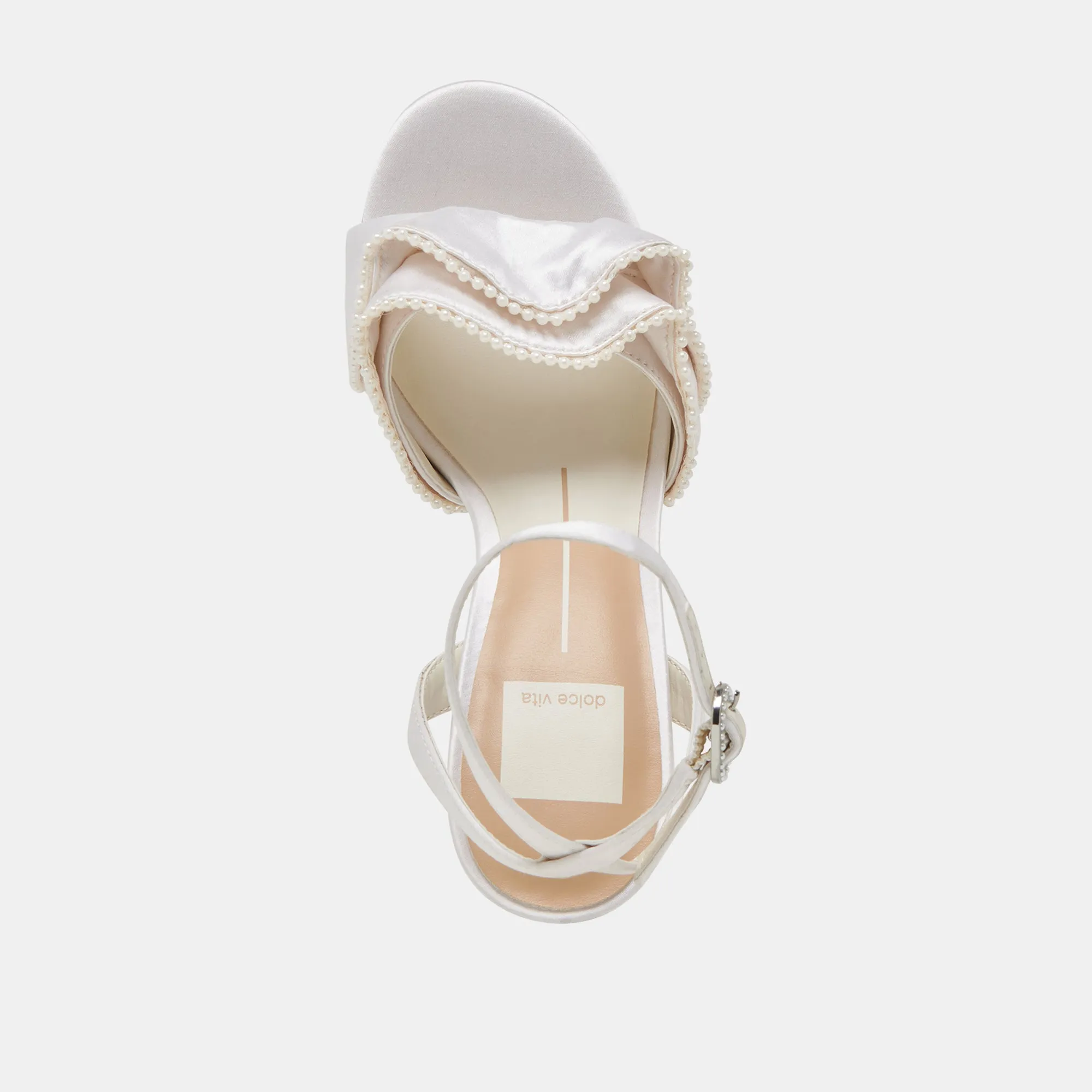 LUNETE PEARL HEELS VANILLA SATIN