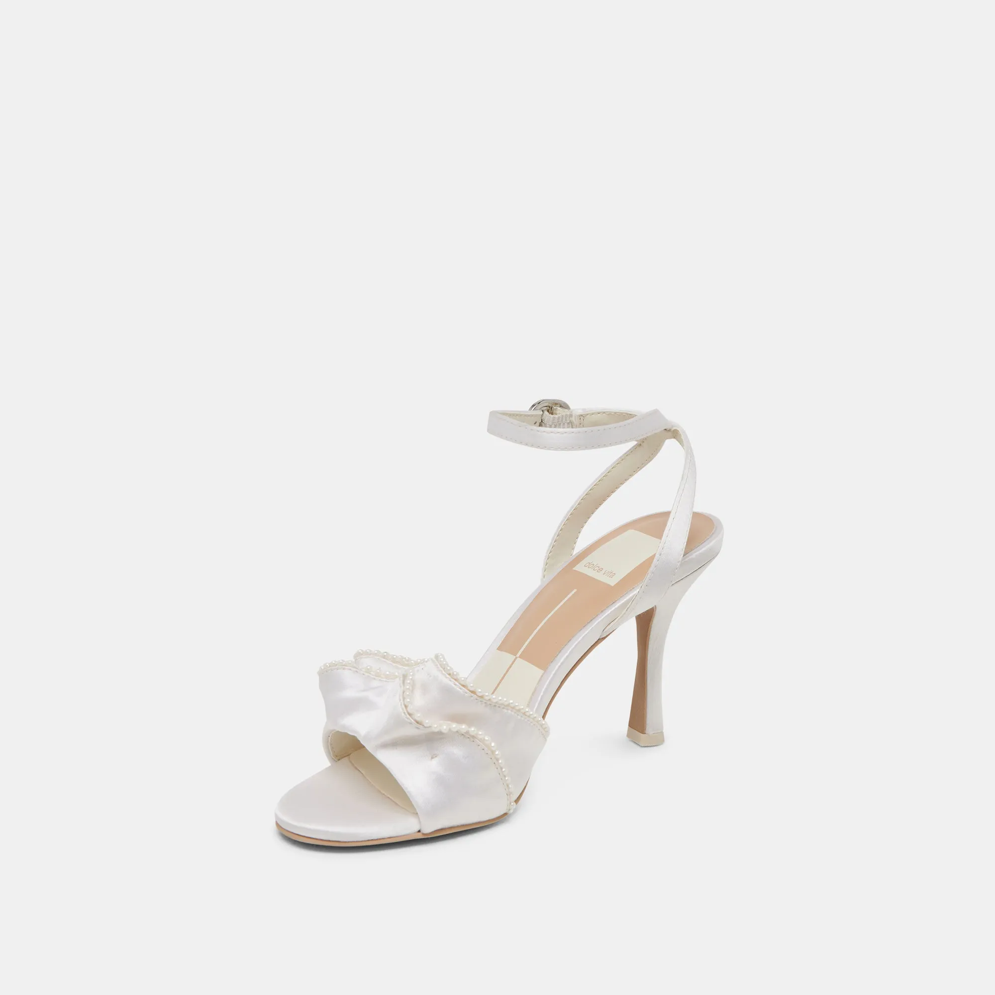 LUNETE PEARL HEELS VANILLA SATIN