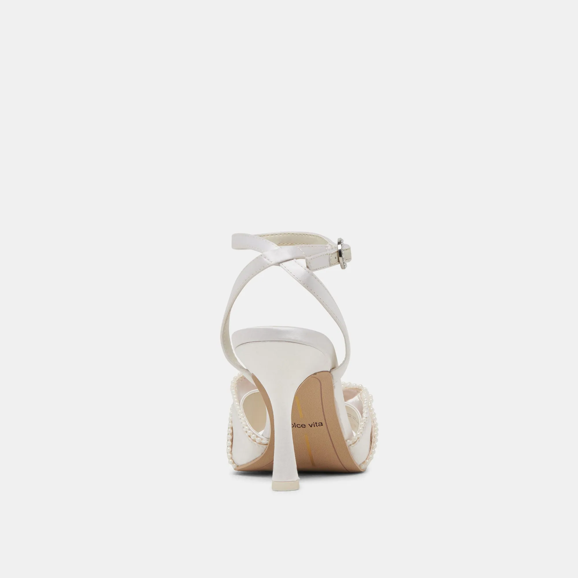 LUNETE PEARL HEELS VANILLA SATIN