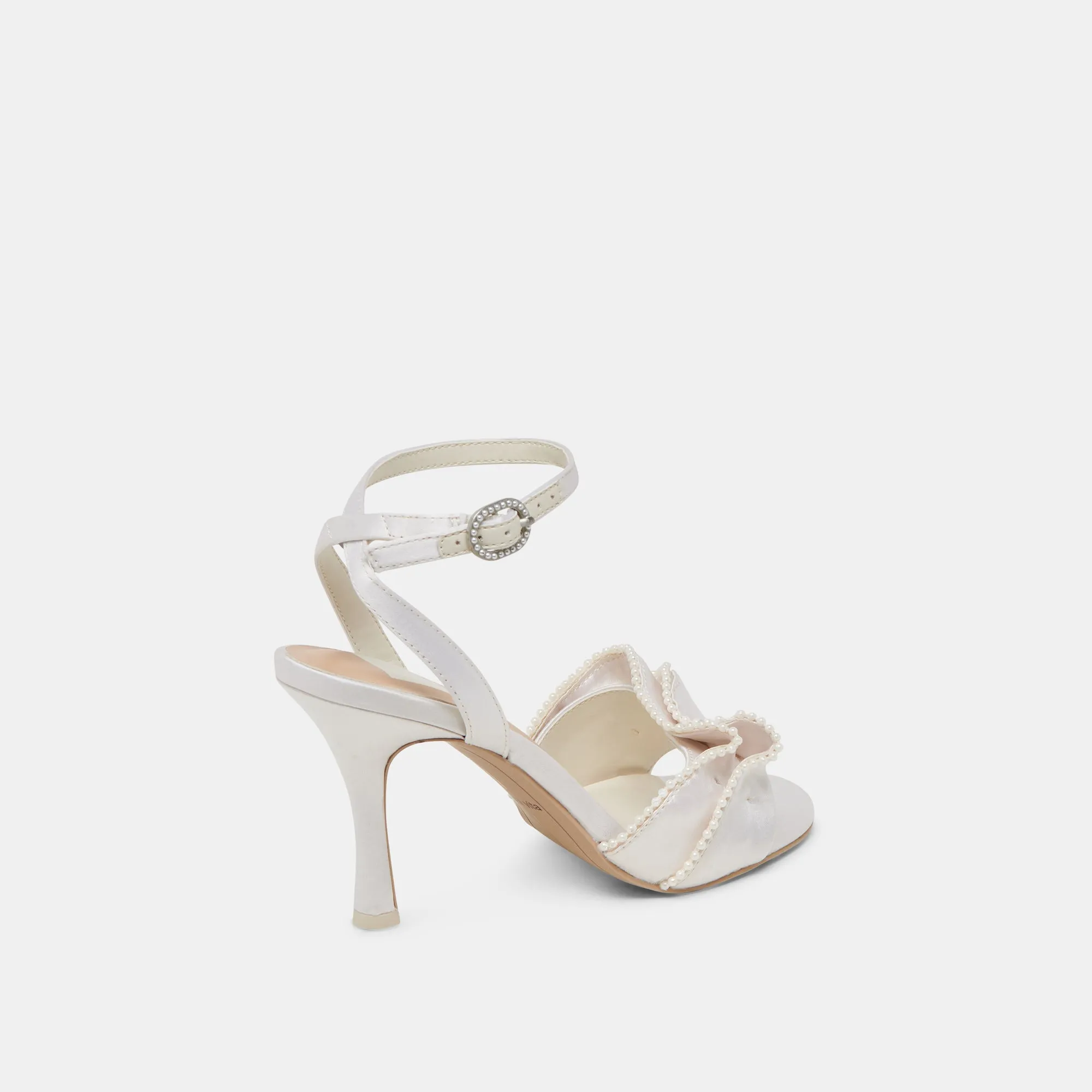 LUNETE PEARL HEELS VANILLA SATIN