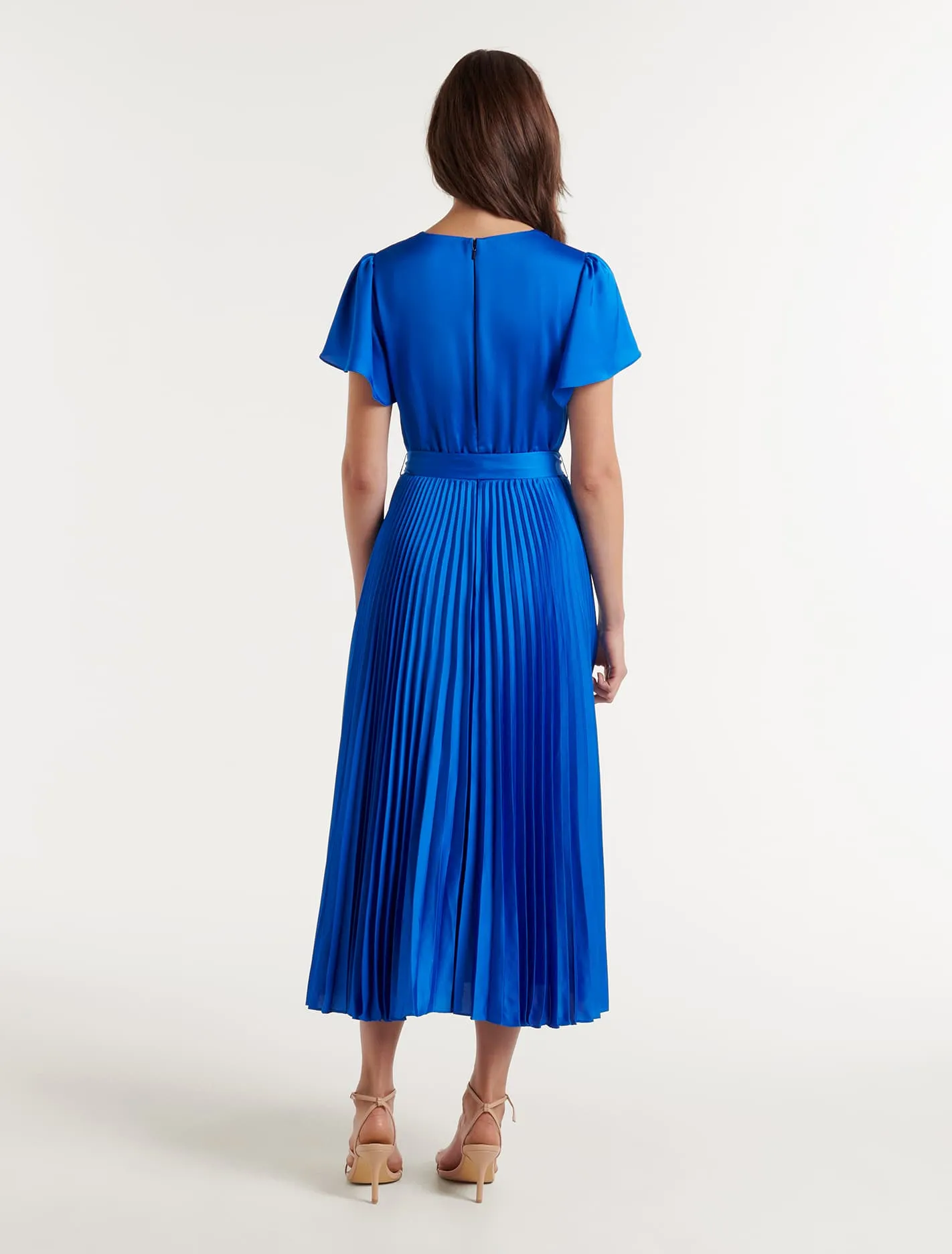 Maura Short Sleeve Pleated Midi Dress