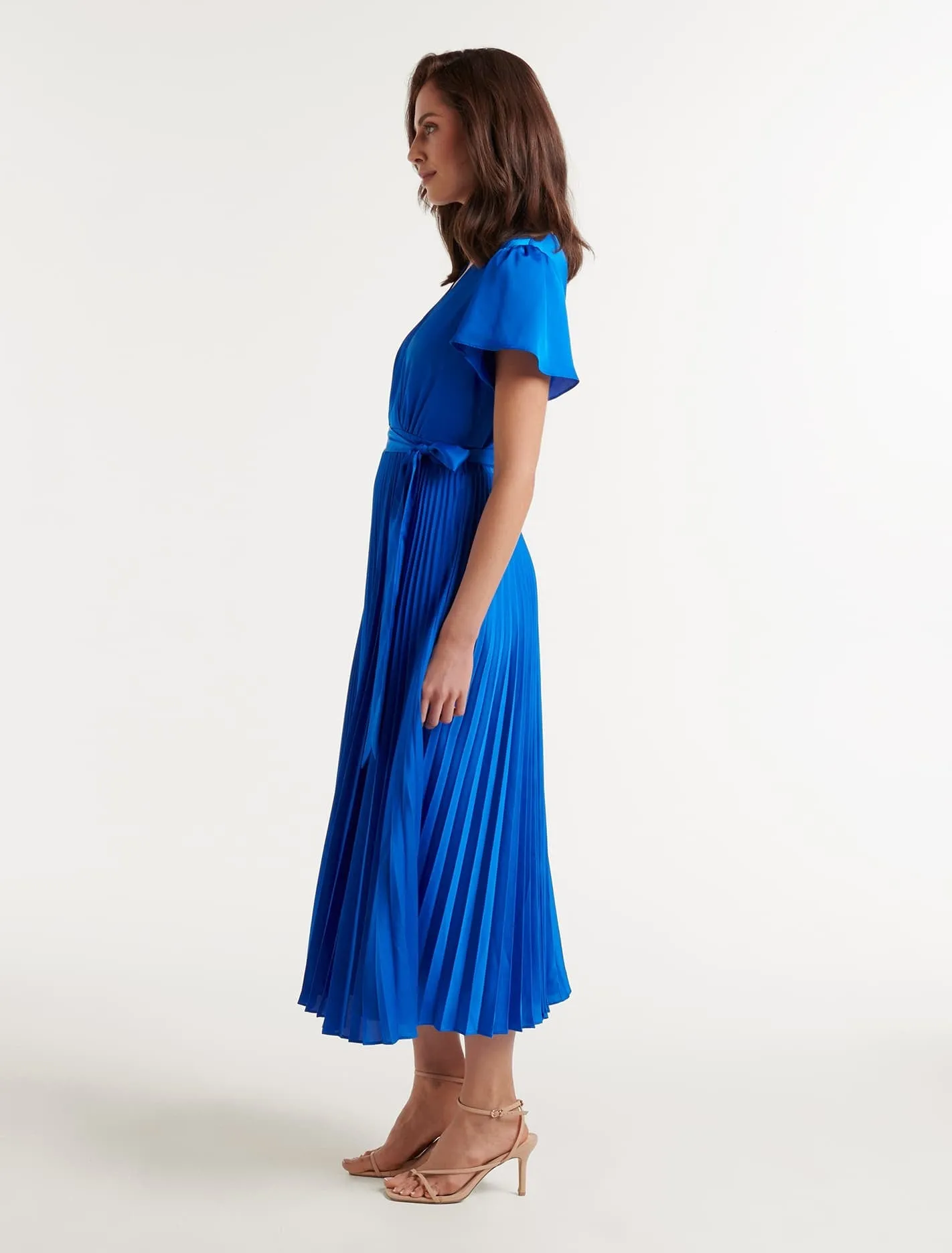 Maura Short Sleeve Pleated Midi Dress