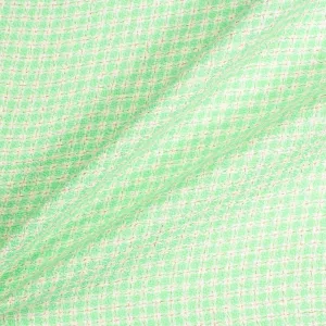 Mint Green & Ivory Checkered Wool Blend