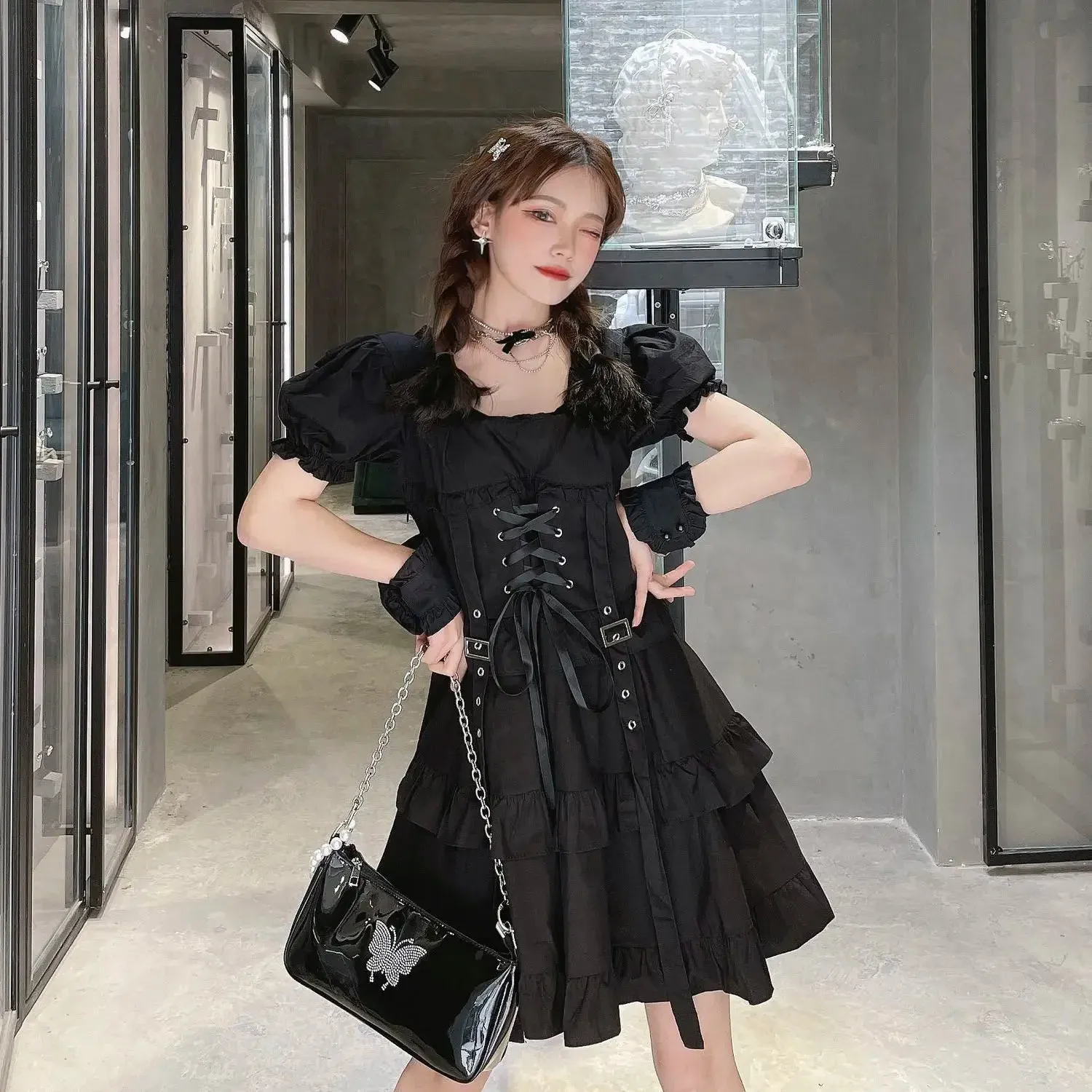 'Moonlight' Black Gothic Lolita Dress