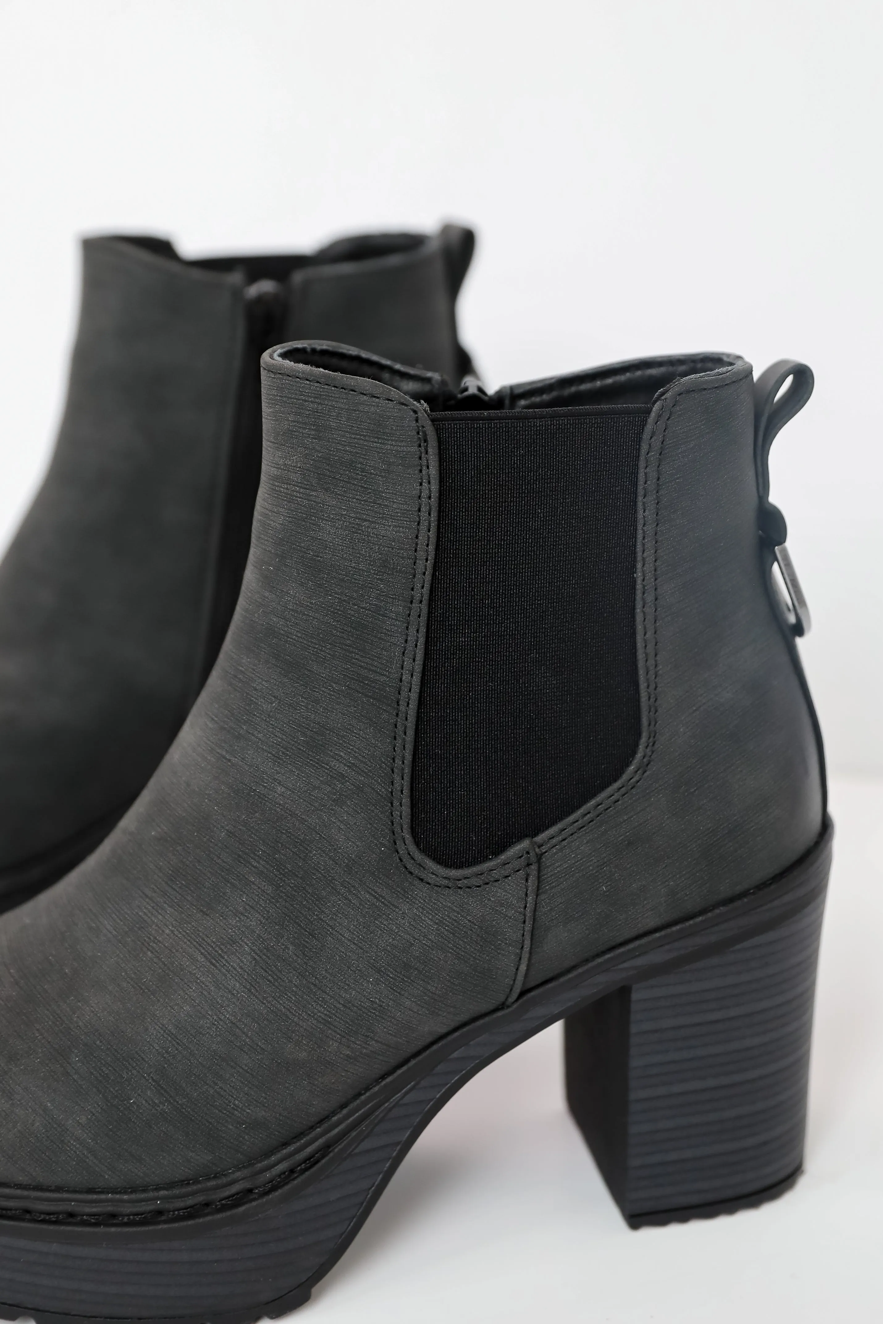 Now Is The Time Black Platform Booties