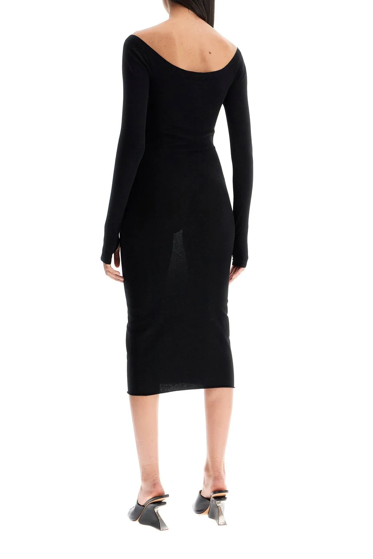 OFF-WHITE lightweight knit midi dress