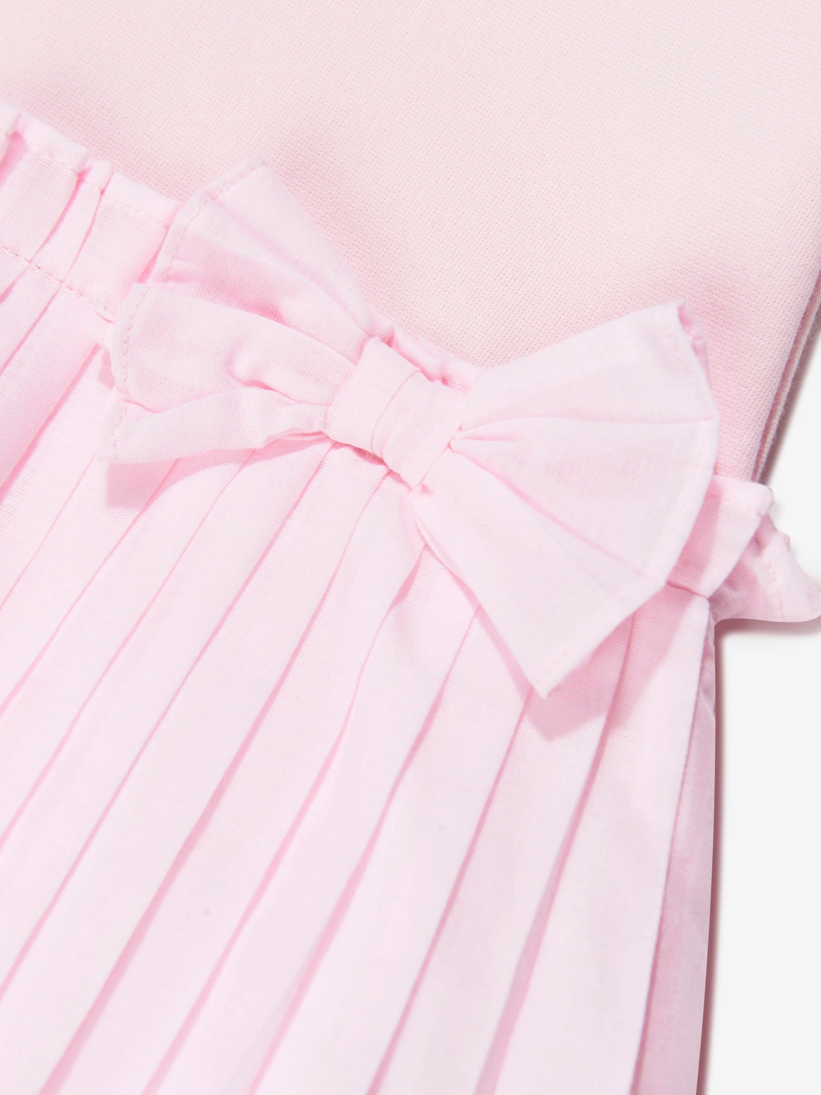 Patachou Girls Pleated Bow Dress in Pink