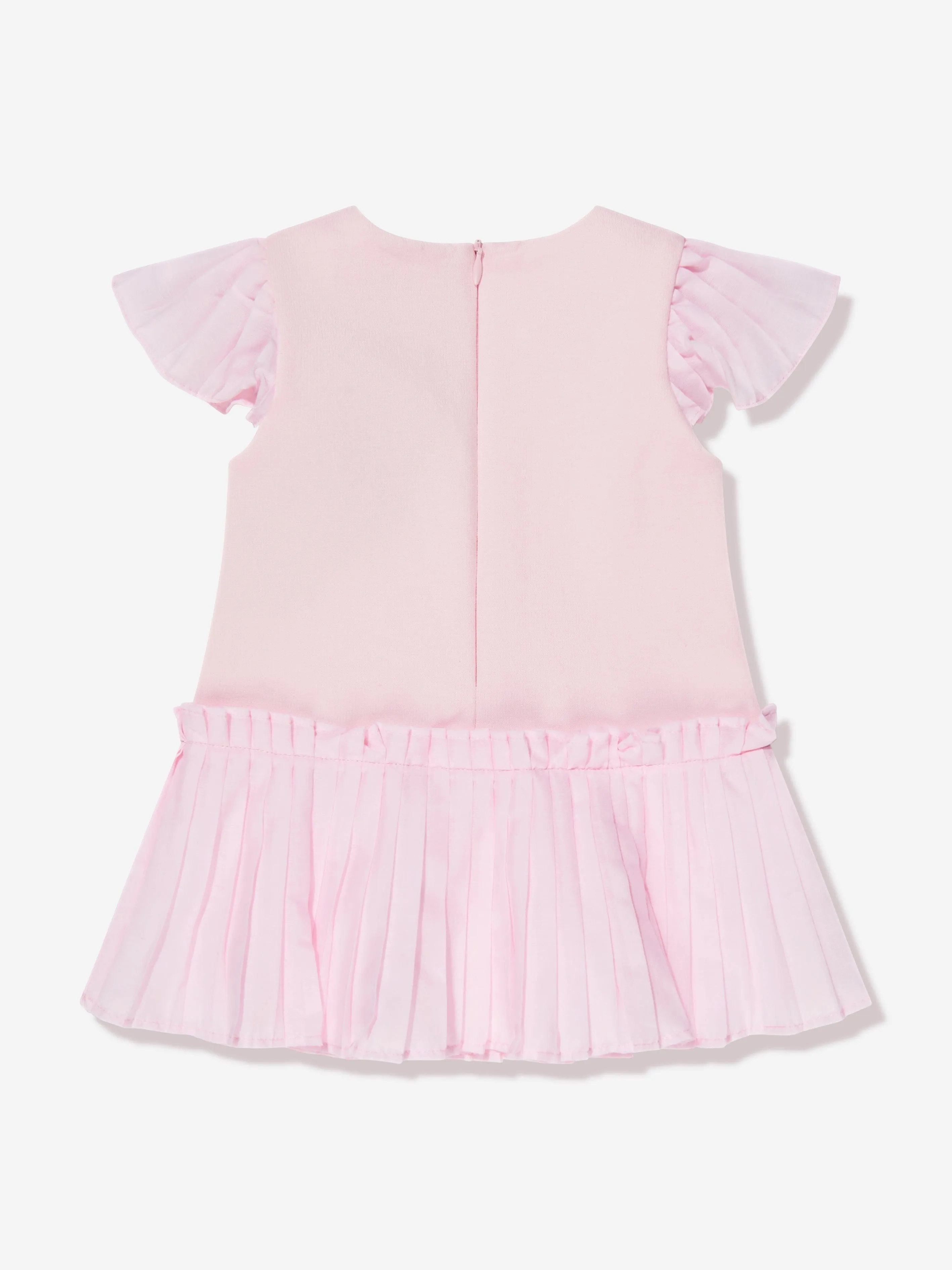 Patachou Girls Pleated Bow Dress in Pink