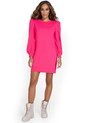 Puff-Sleeve Sweatshirt Dress