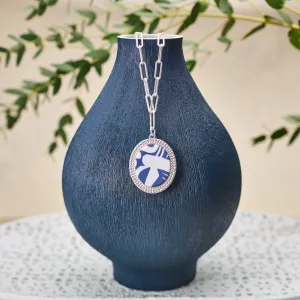 Santorini Reversible Link Medallion Necklace