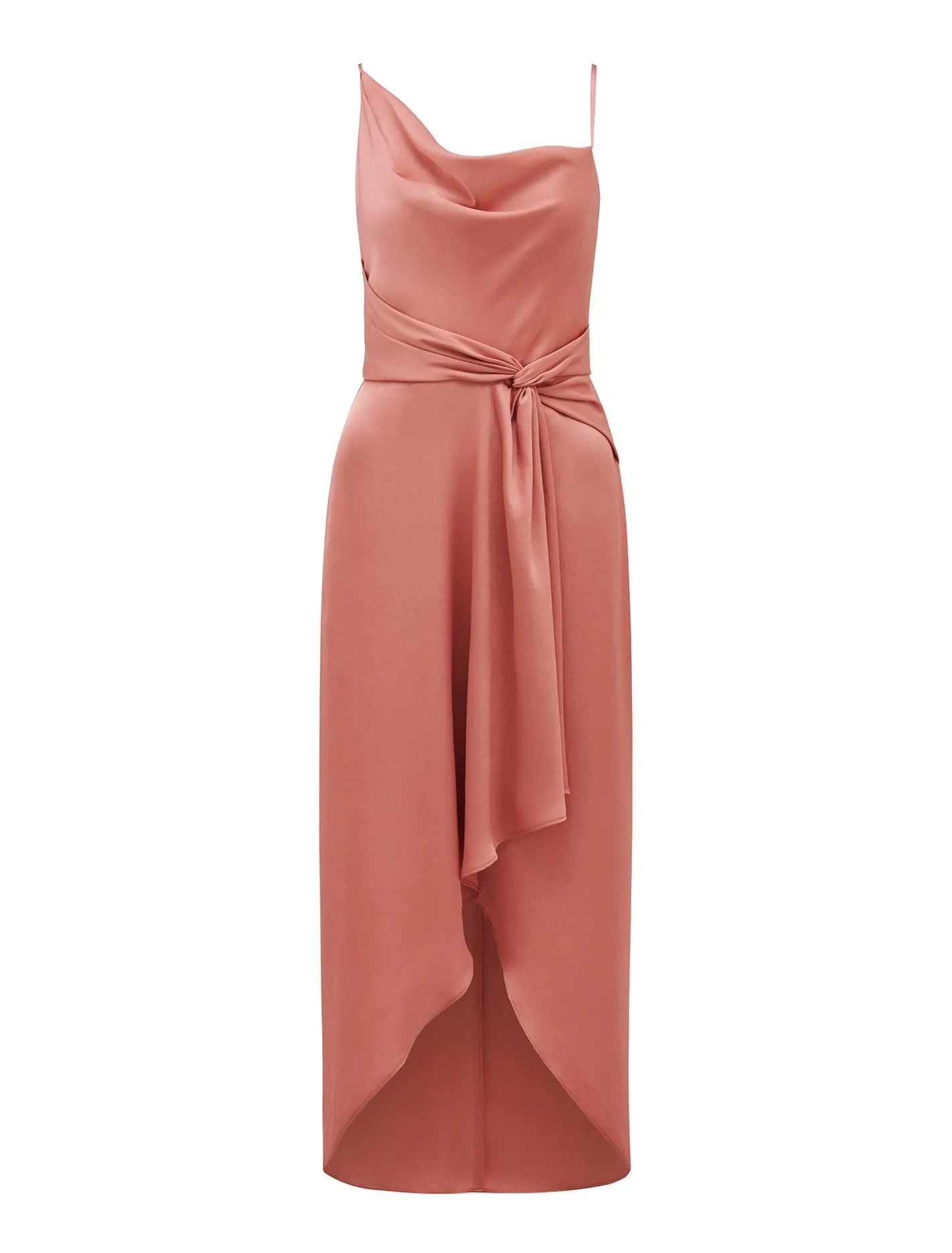 Savannah Cowl Satin Midi Dress