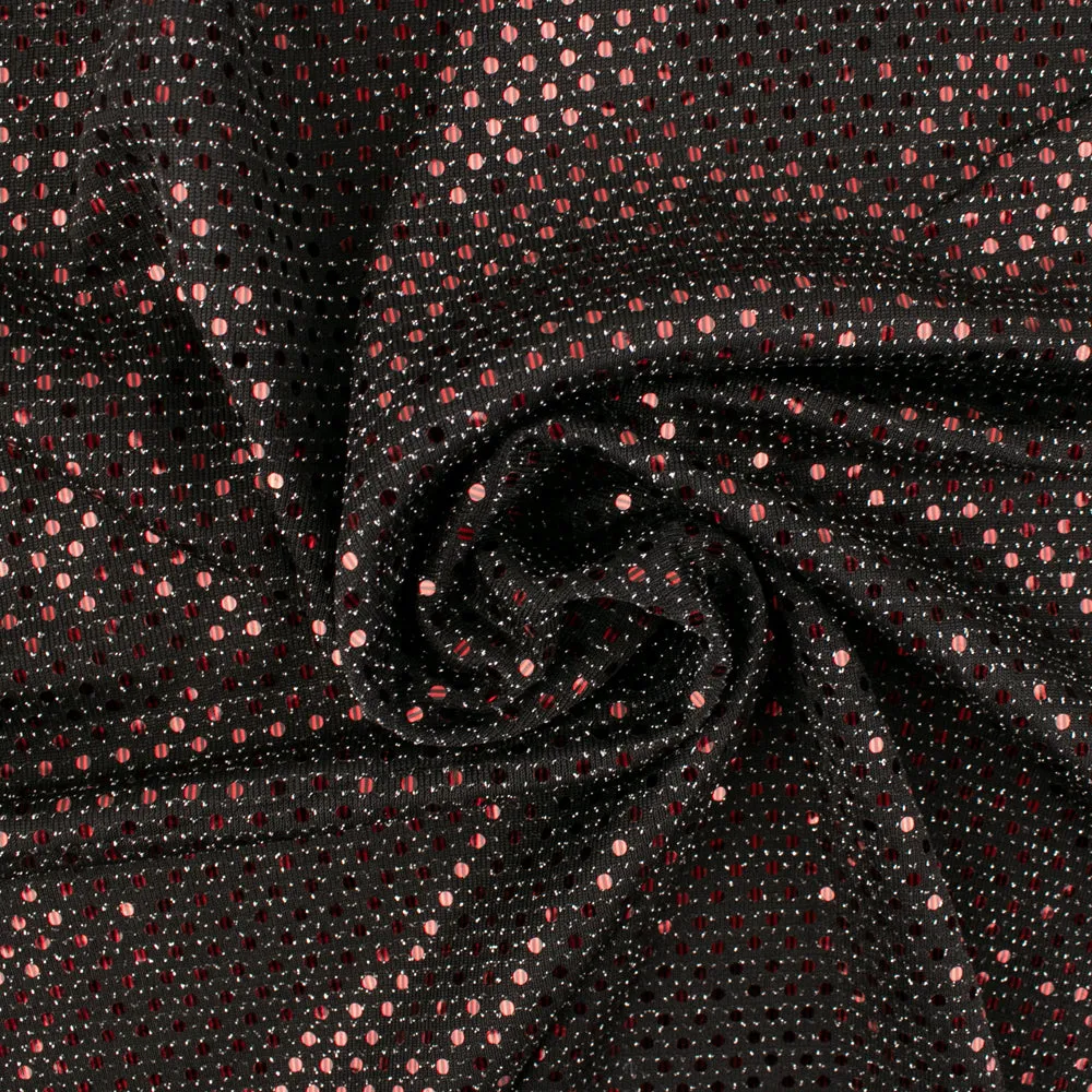 Shimmery holiday fabric - Lurex - Black / Red