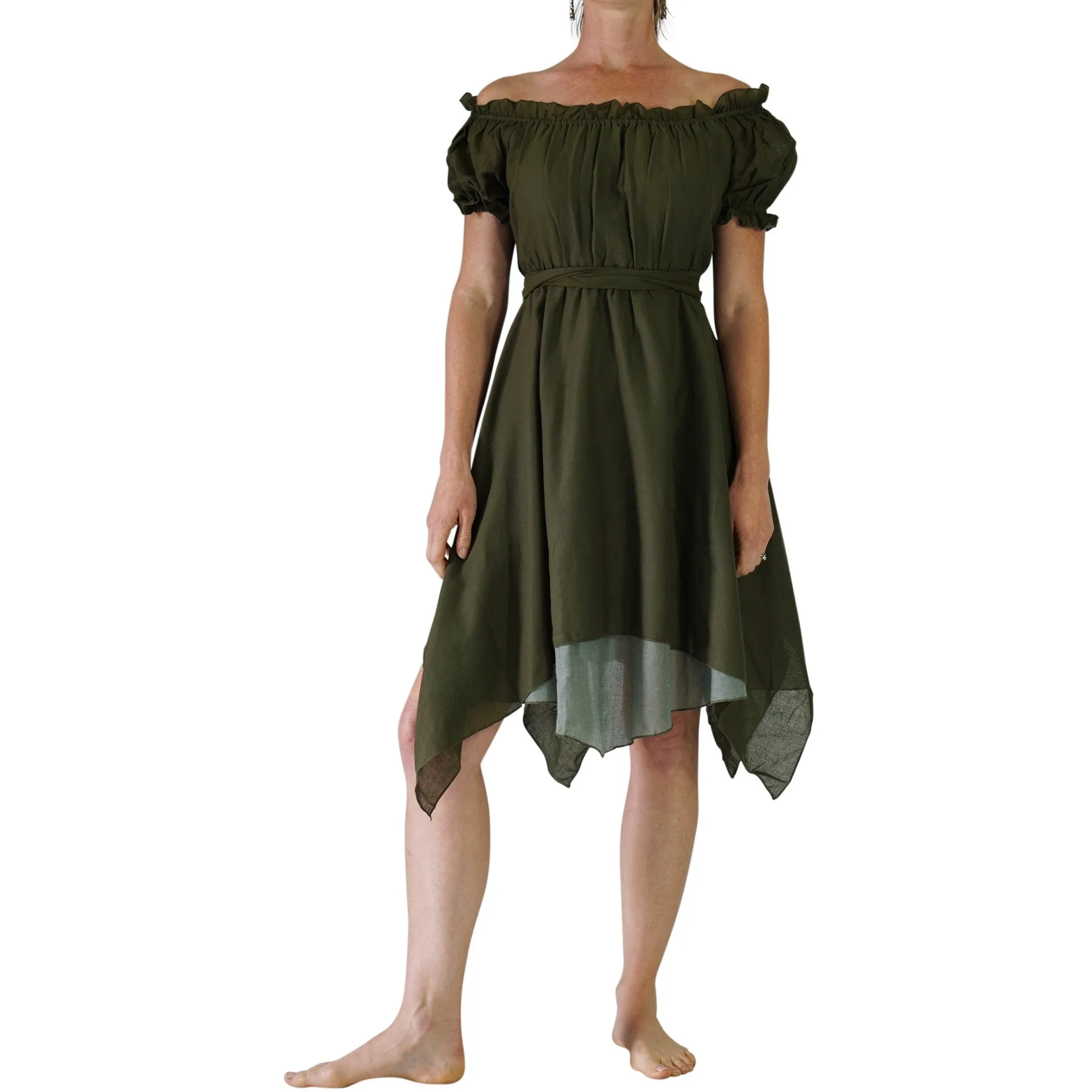 'Short Sleeve Dress' - Fern Green